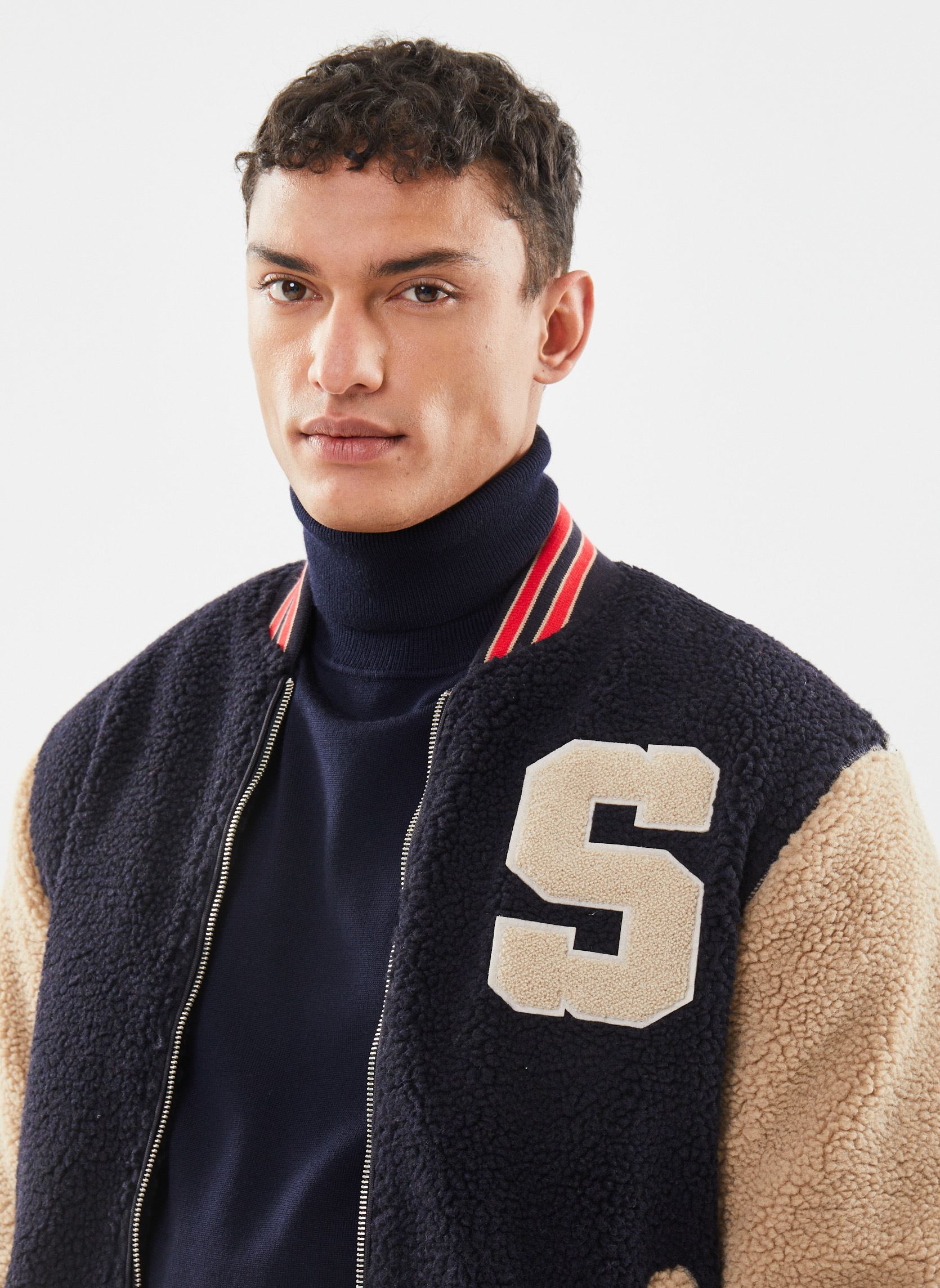 Jassen Bombers En Sherpa heren blauw Schott Jassen Bombers En Sherpa heren blauw NAVYBEIGE
