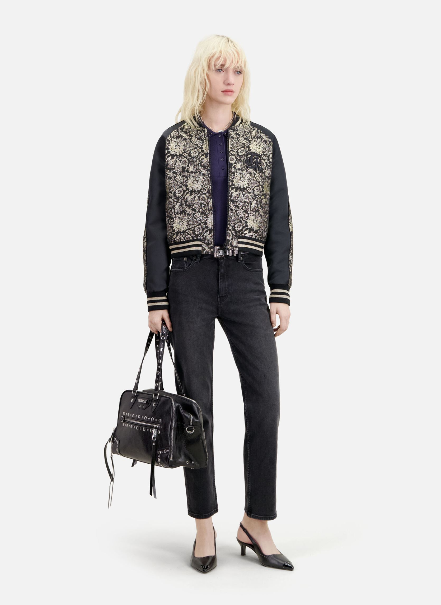 Blousons FBLO28001K femme noir The Kooples Blousons FBLO28001K femme noir Black grey