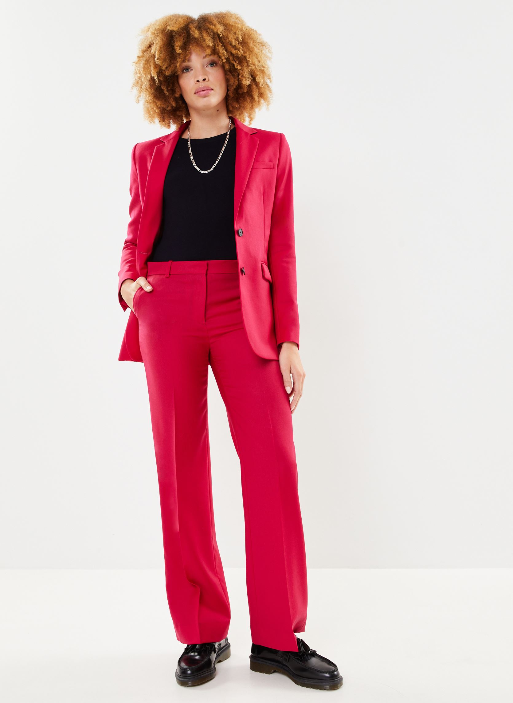 Rechte broeken FPAN28014K dames roze The Kooples Rechte broeken FPAN28014K dames roze CHERRY