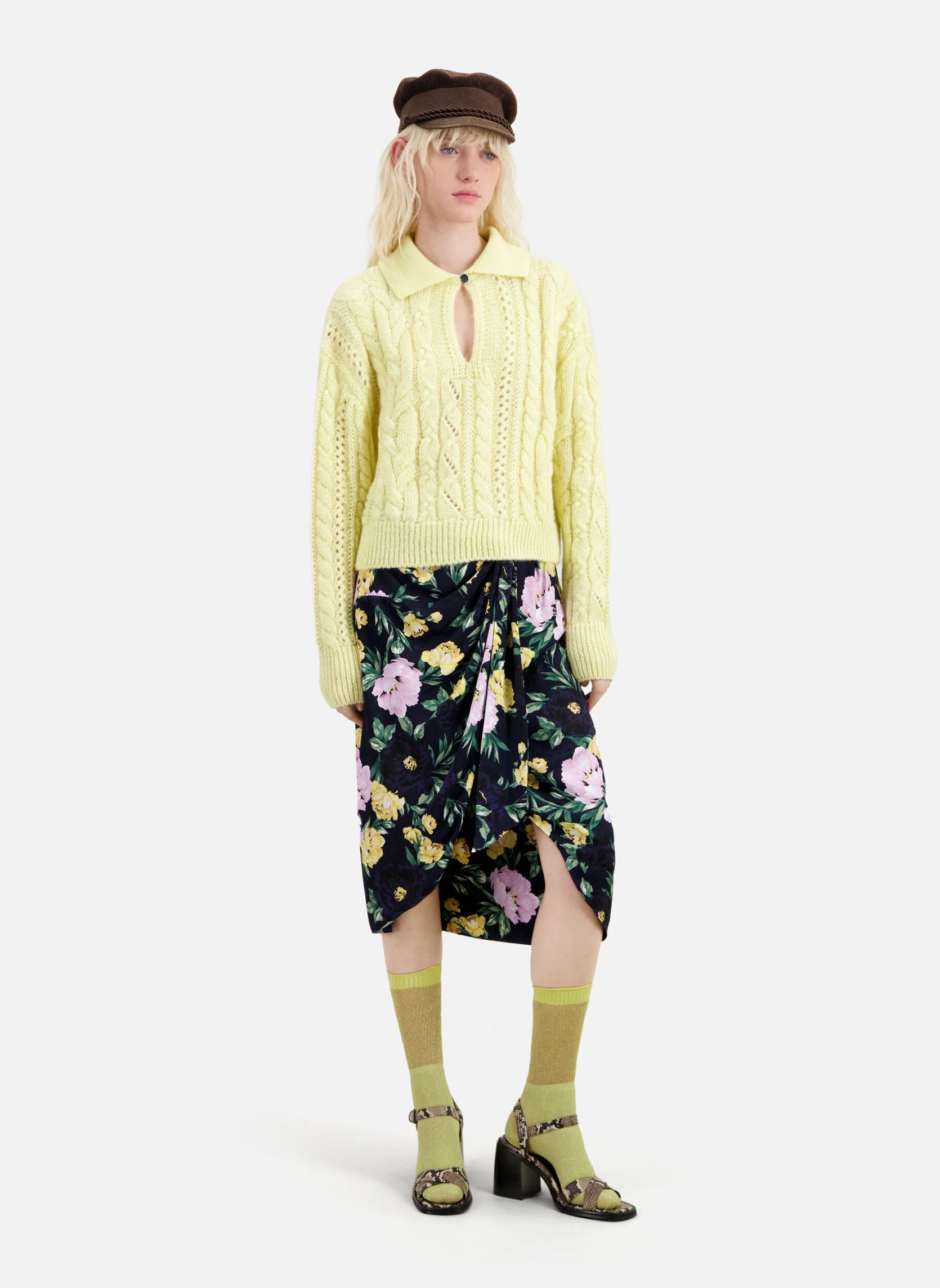 Truien FPUL28002K dames geel The Kooples Truien FPUL28002K dames geel Yellow