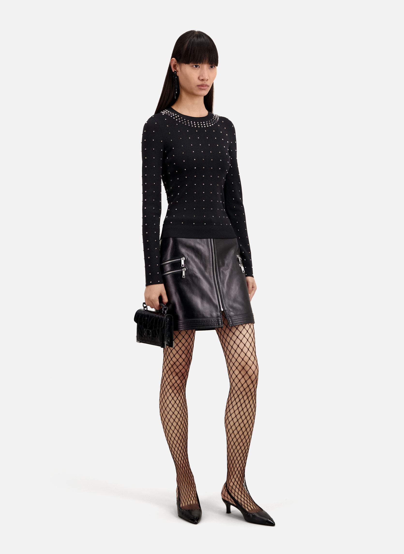 Pulls FPUL28039K femme noir The Kooples Pulls FPUL28039K femme noir Black