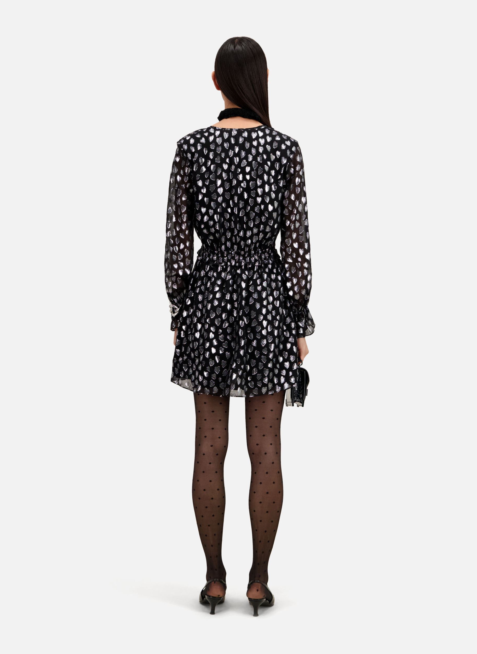 Robes FROB28015K femme noir The Kooples Robes FROB28015K femme noir BLACK SILVER