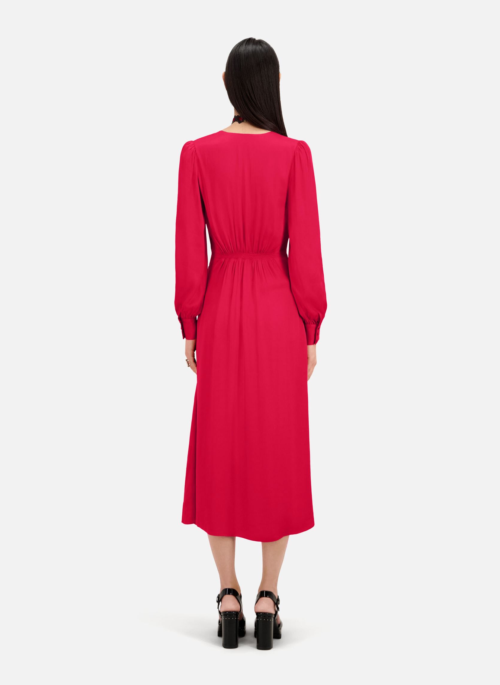 Robes longues FROB28018K femme rose The Kooples Robes longues FROB28018K femme rose Cherry