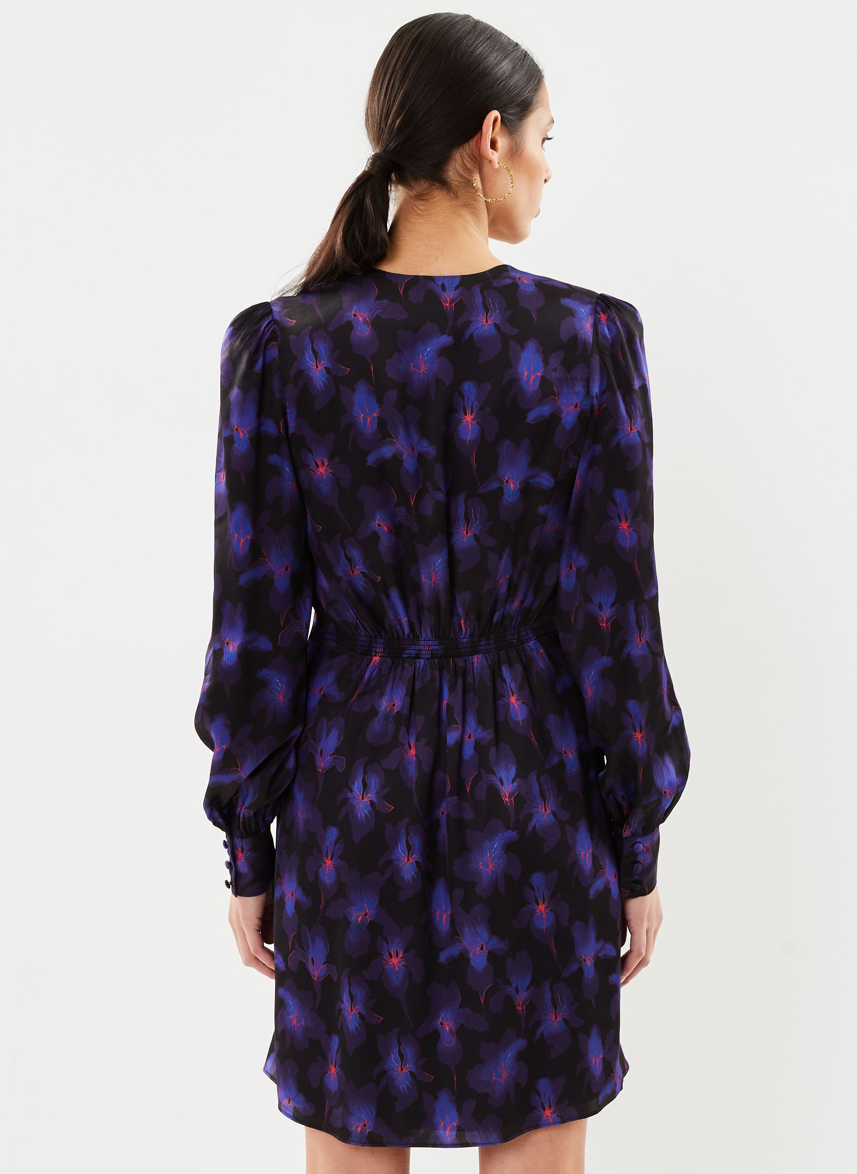Robes FROB28055K femme noir The Kooples Robes FROB28055K femme noir BLACK /LIGHT PINK / BLUE