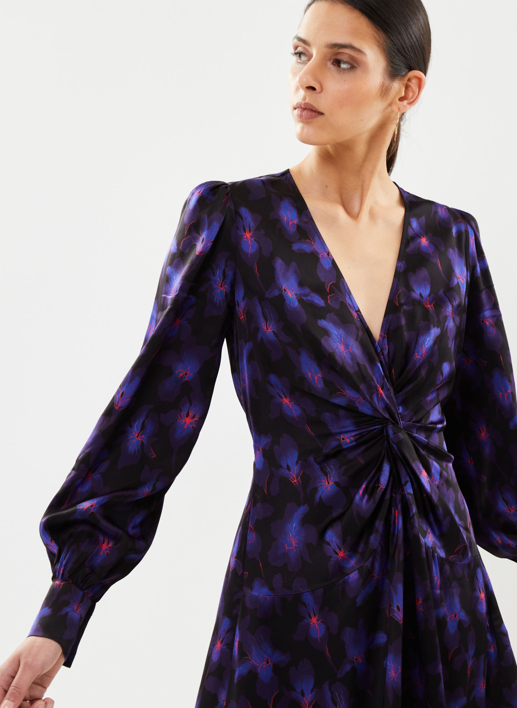 Robes FROB28055K femme noir The Kooples Robes FROB28055K femme noir BLACK /LIGHT PINK / BLUE
