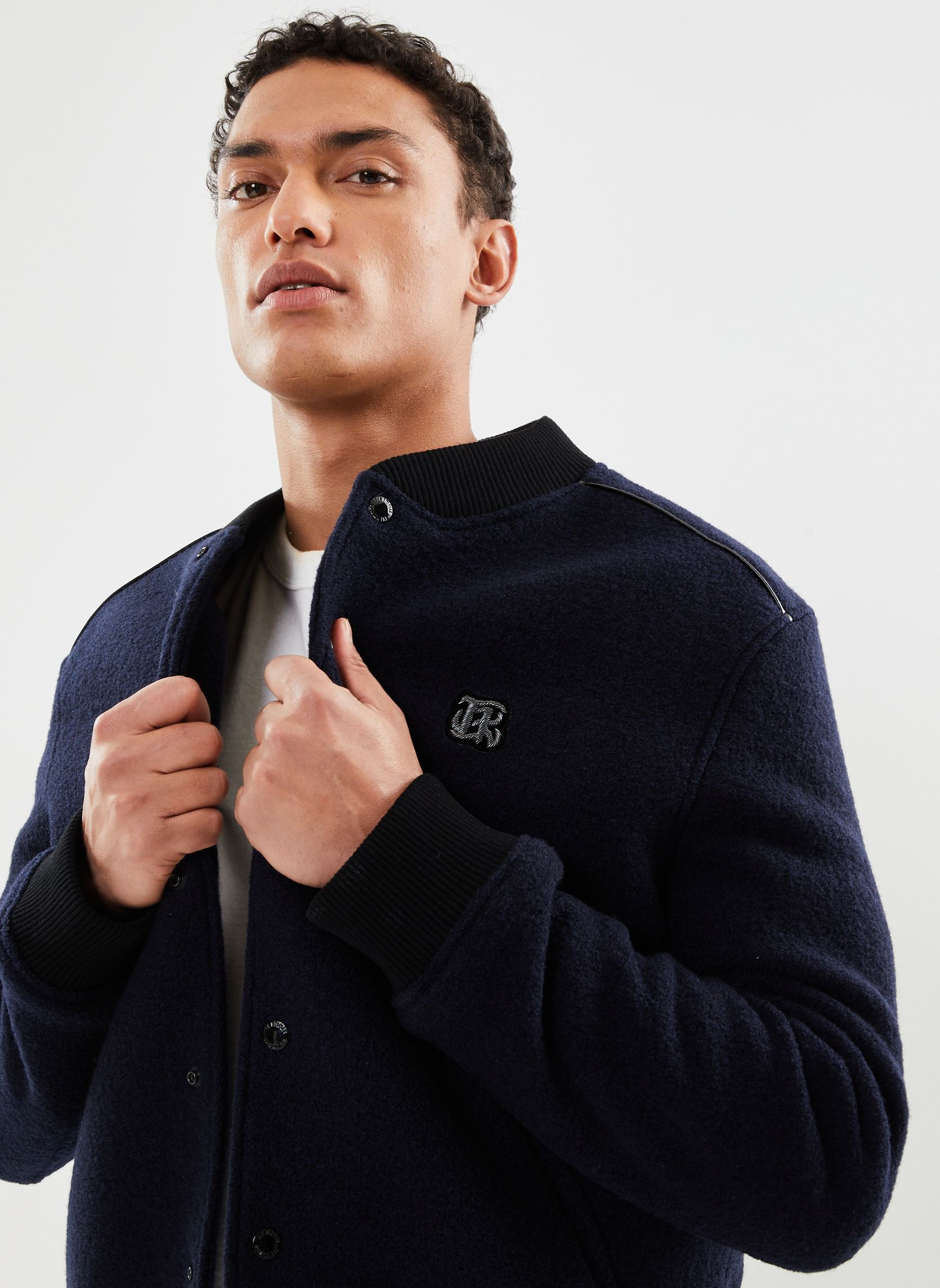 Blousons HBLO28006K homme bleu The Kooples Blousons HBLO28006K homme bleu Dark Navy