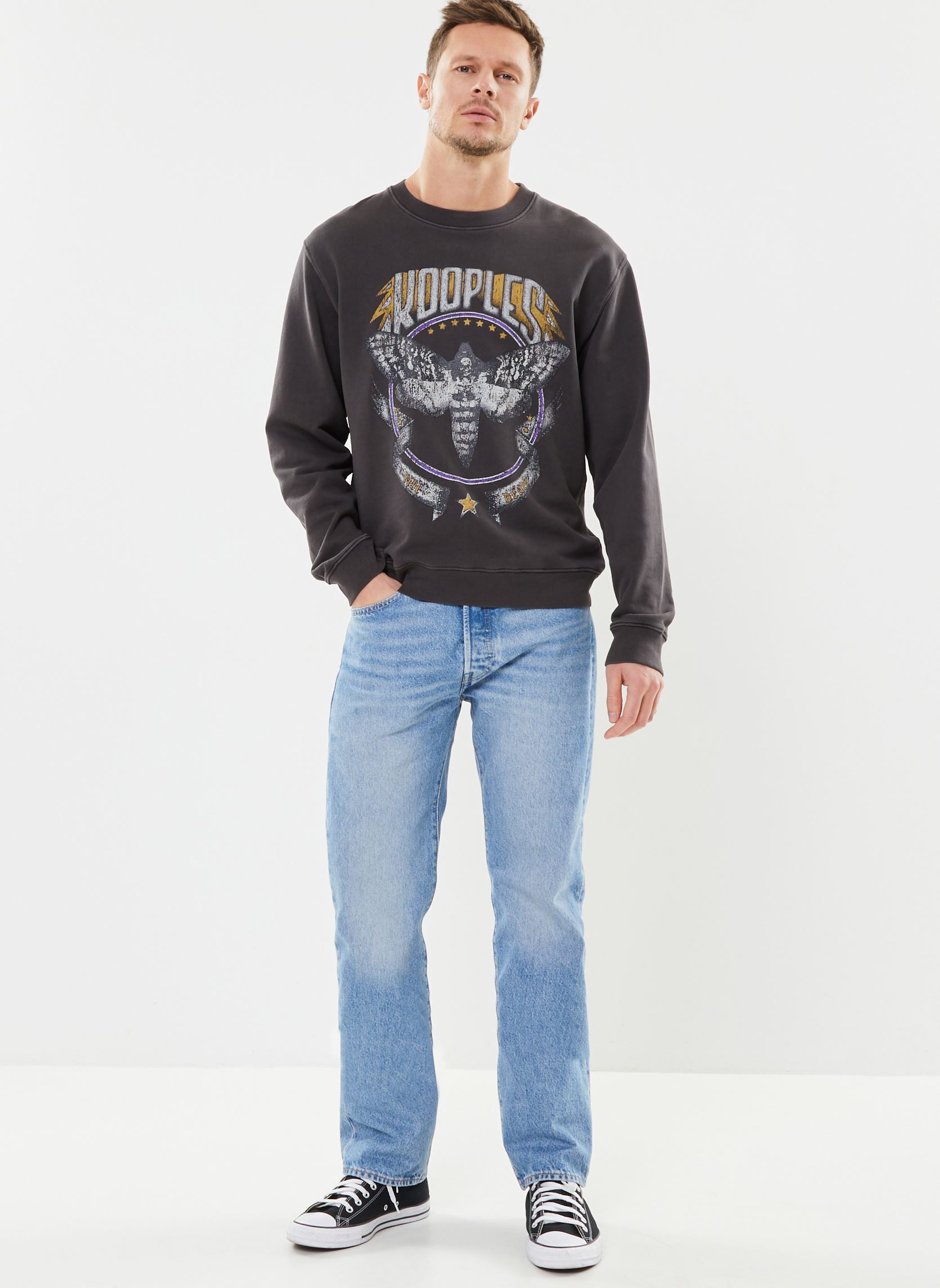 Sweats HSWE28004K homme gris The Kooples Sweats HSWE28004K homme gris Carbone