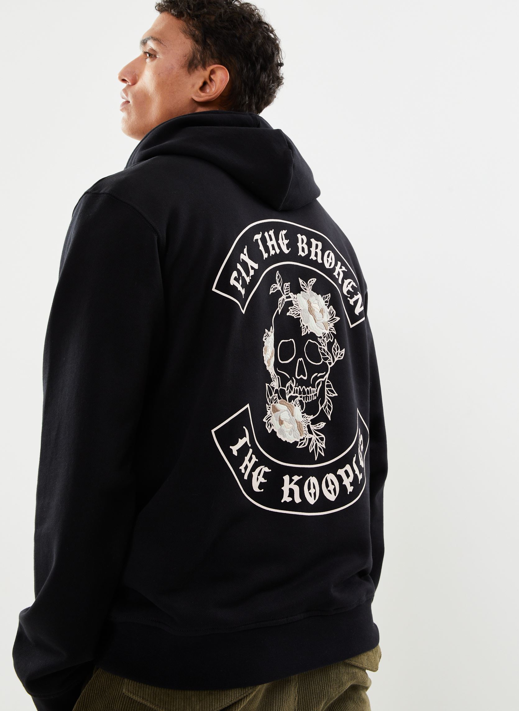 Sweats à capuche HSWE28008K homme noir The Kooples Sweats à capuche HSWE28008K homme noir Black