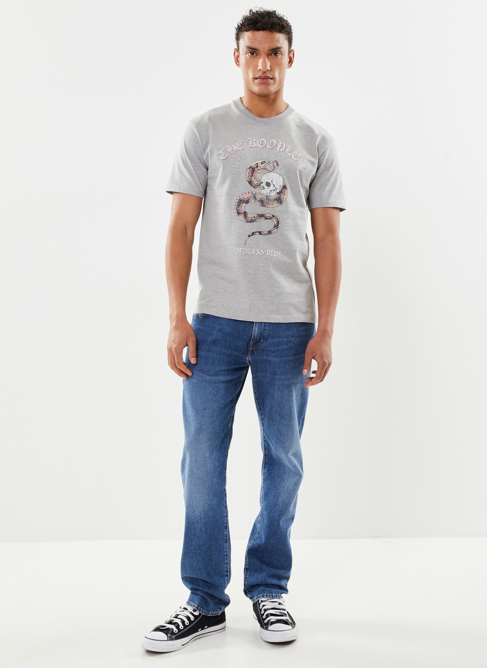 Tee-shirts HTSC28005K homme gris The Kooples Tee-shirts HTSC28005K homme gris LIGHT GREY CHINE