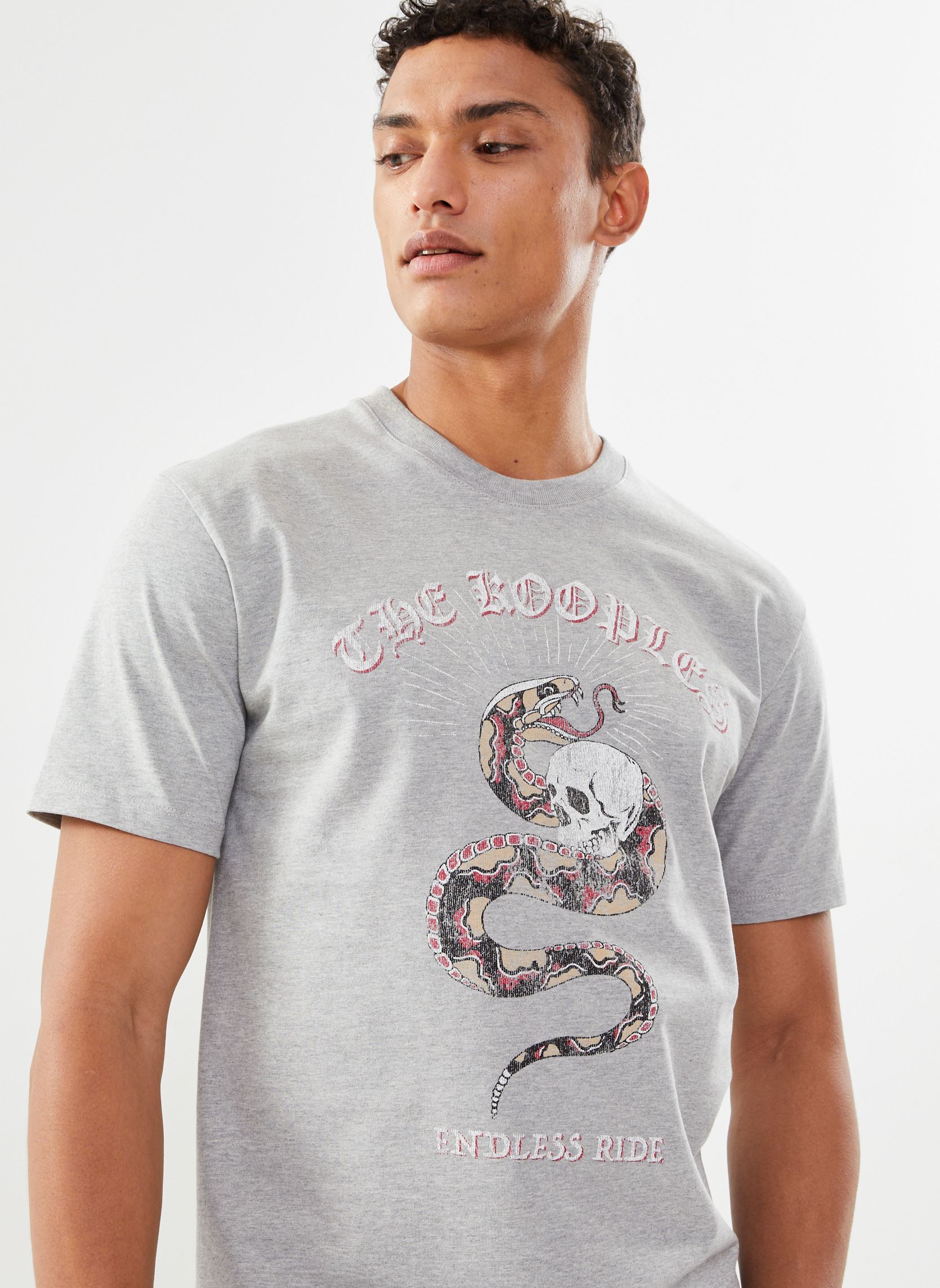 Tee-shirts HTSC28005K homme gris The Kooples Tee-shirts HTSC28005K homme gris LIGHT GREY CHINE