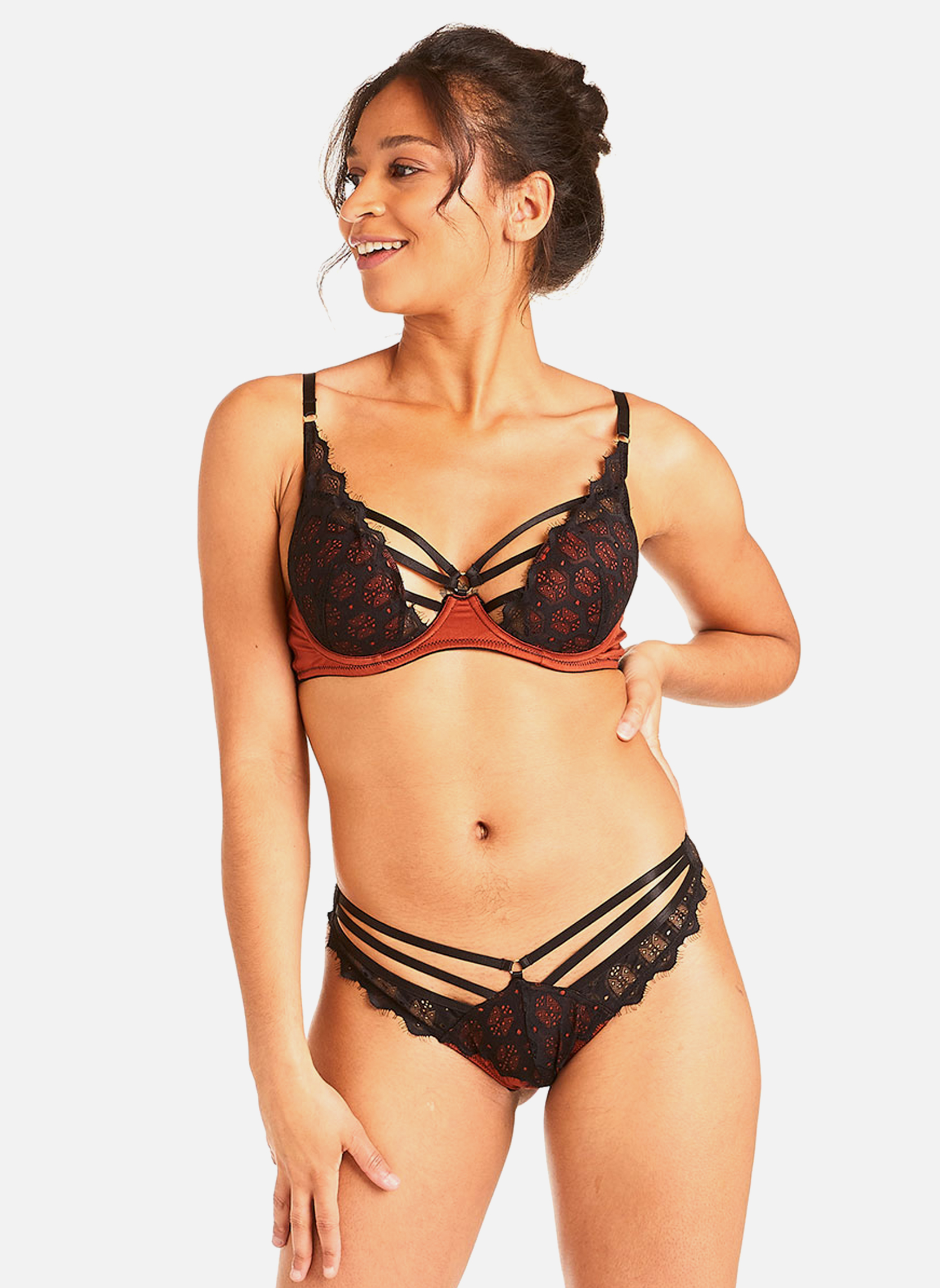 Culottes Tanga caramel Foudre femme marron Pomm'Poire Culottes Tanga caramel Foudre femme marron Marron