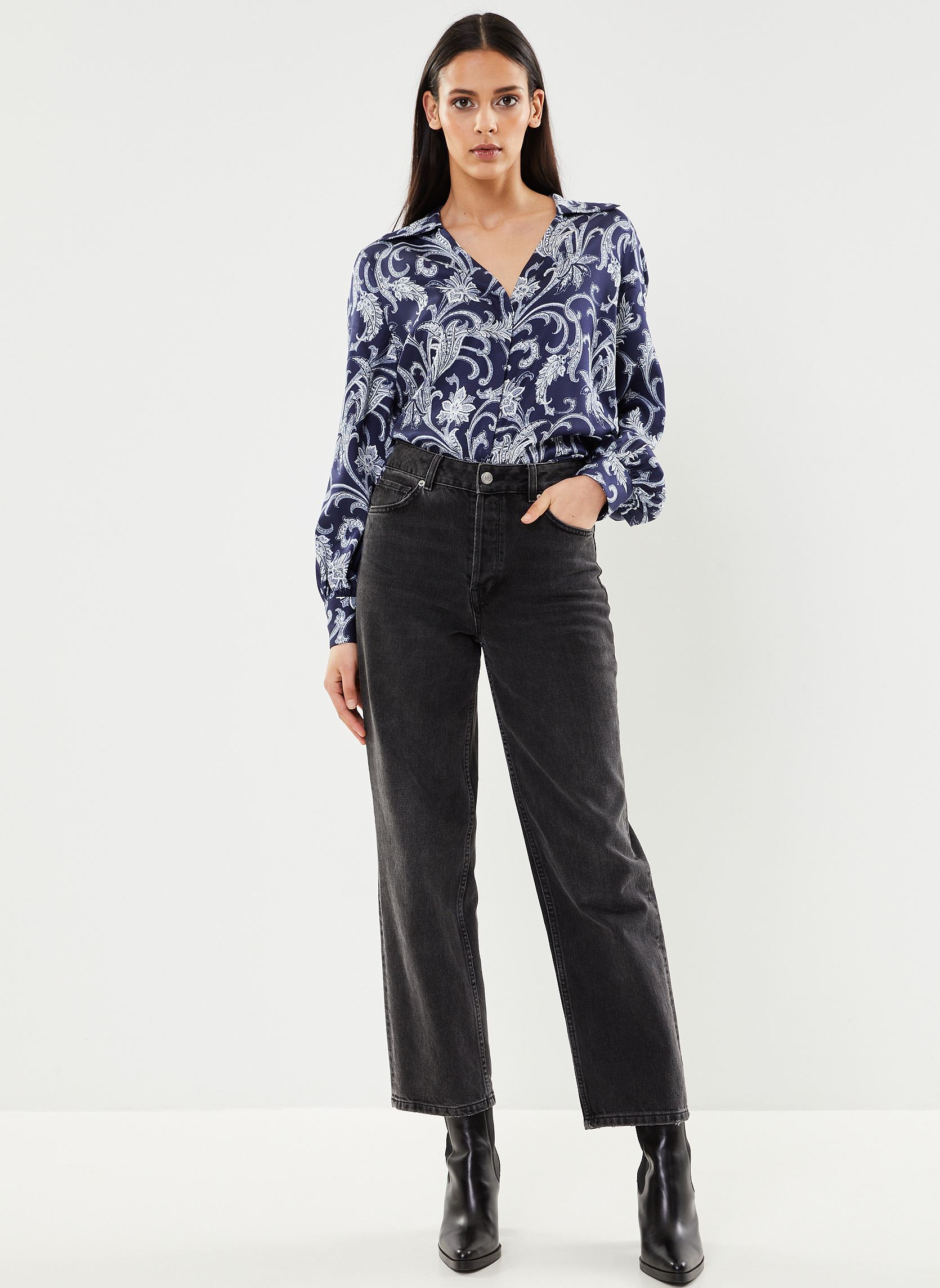 Langarm-Hemden FCCL28032K damen blau The Kooples Langarm-Hemden FCCL28032K damen blau Navy
