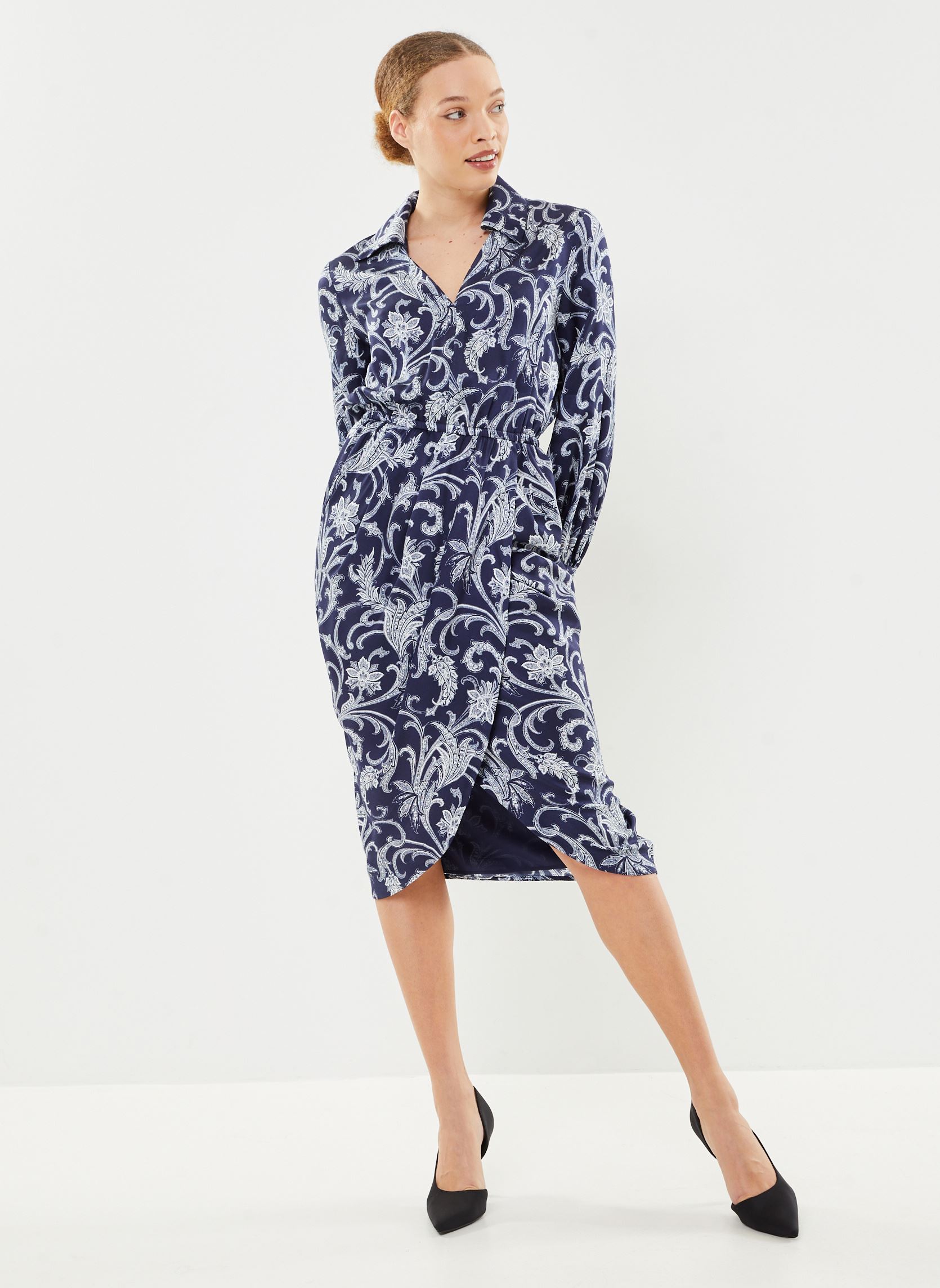 Robes FROB28057K femme bleu The Kooples Robes FROB28057K femme bleu Navy