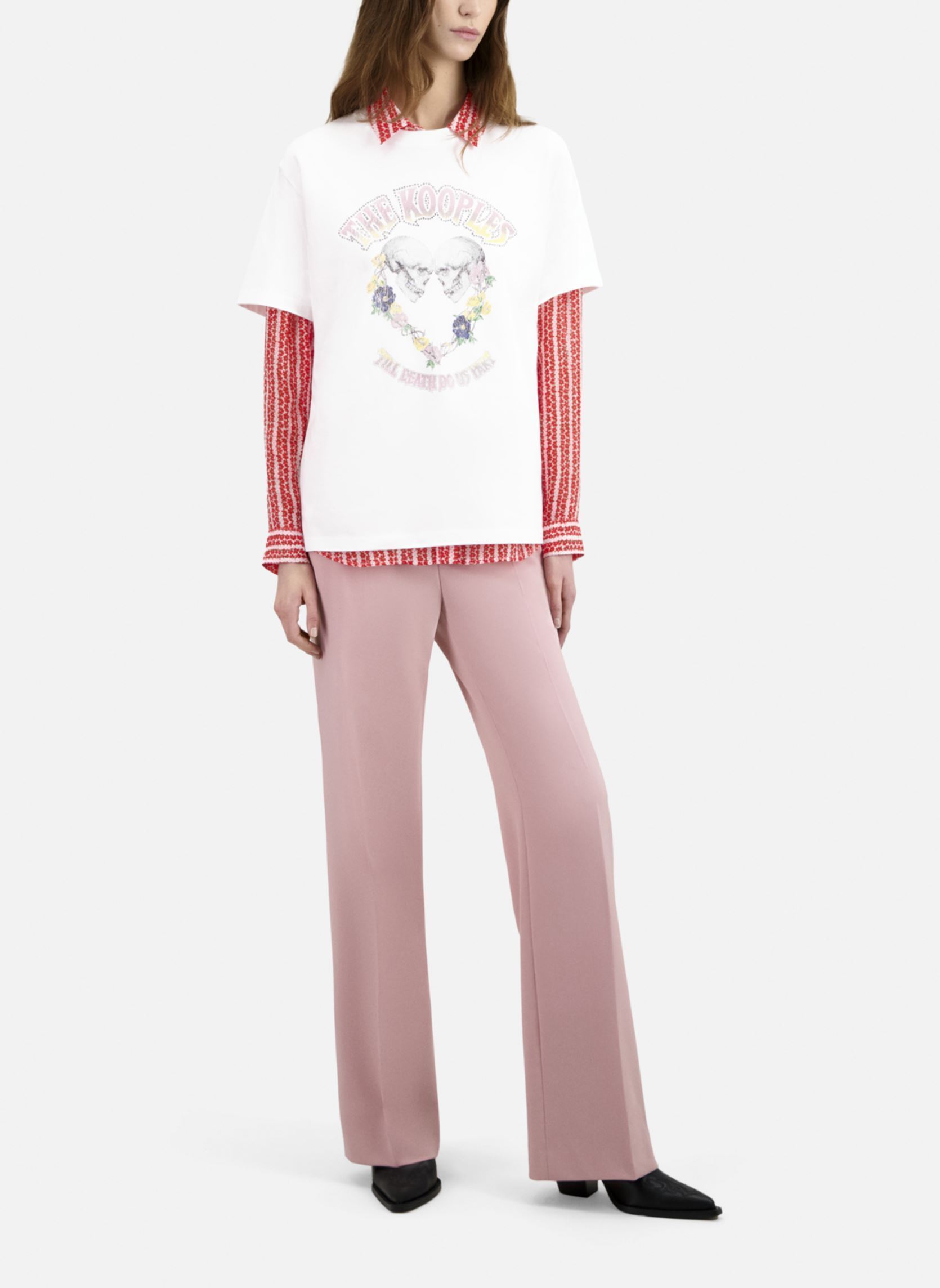 Camisetas de manga corta FTSC28019K mujer blanco The Kooples Camisetas de manga corta FTSC28019K mujer blanco White