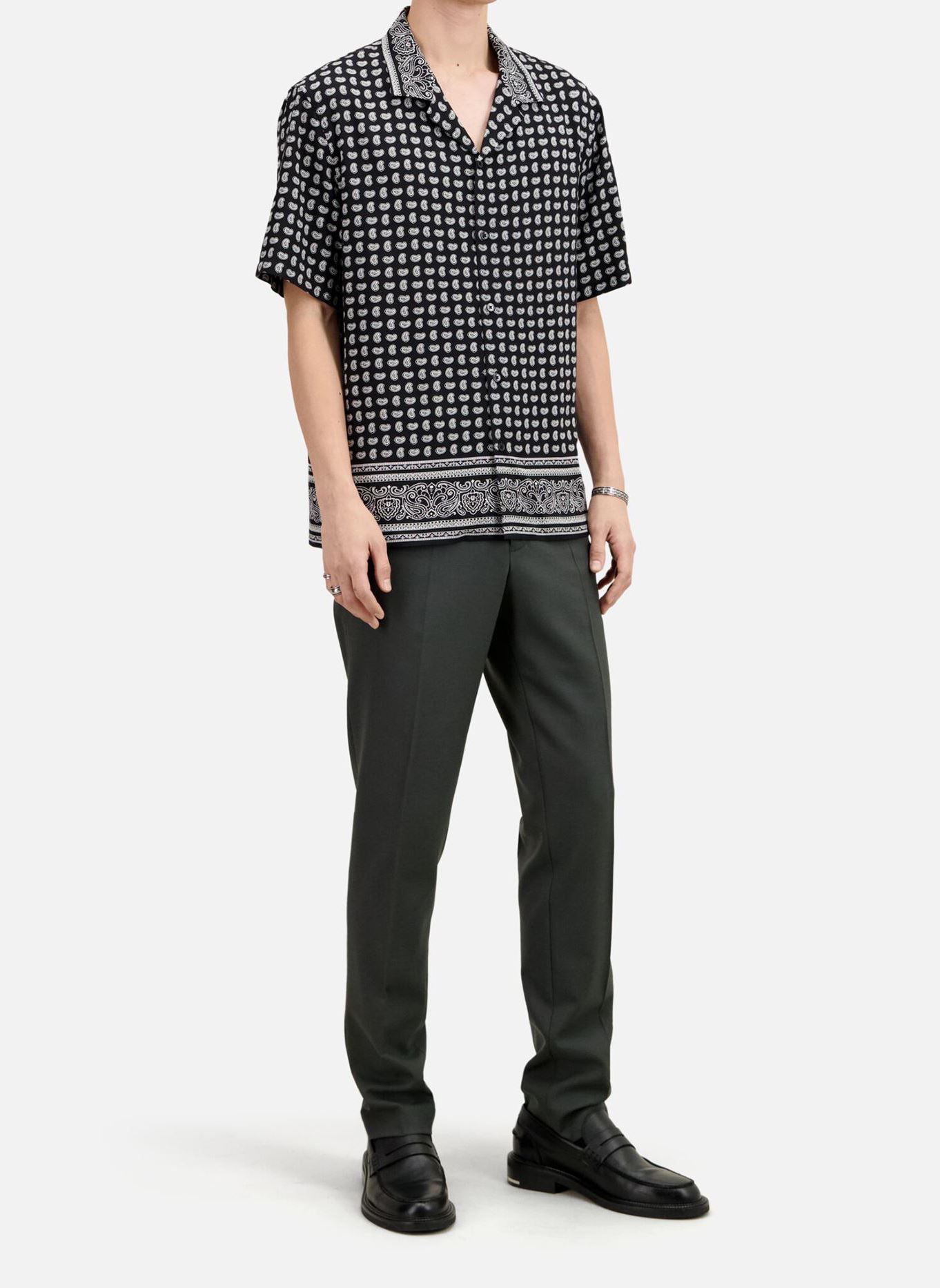 Chemises HCCC28014K homme noir The Kooples Chemises HCCC28014K homme noir Black White