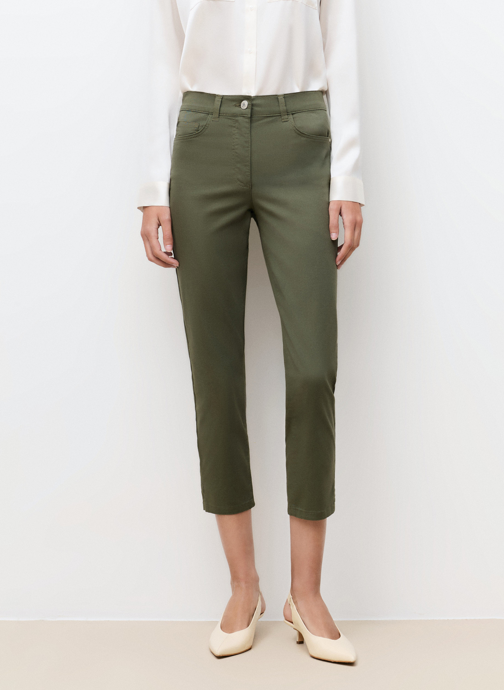 Pantalons droit PK012-MASONB femme vert Caroll Pantalons droit PK012-MASONB femme vert Kaki