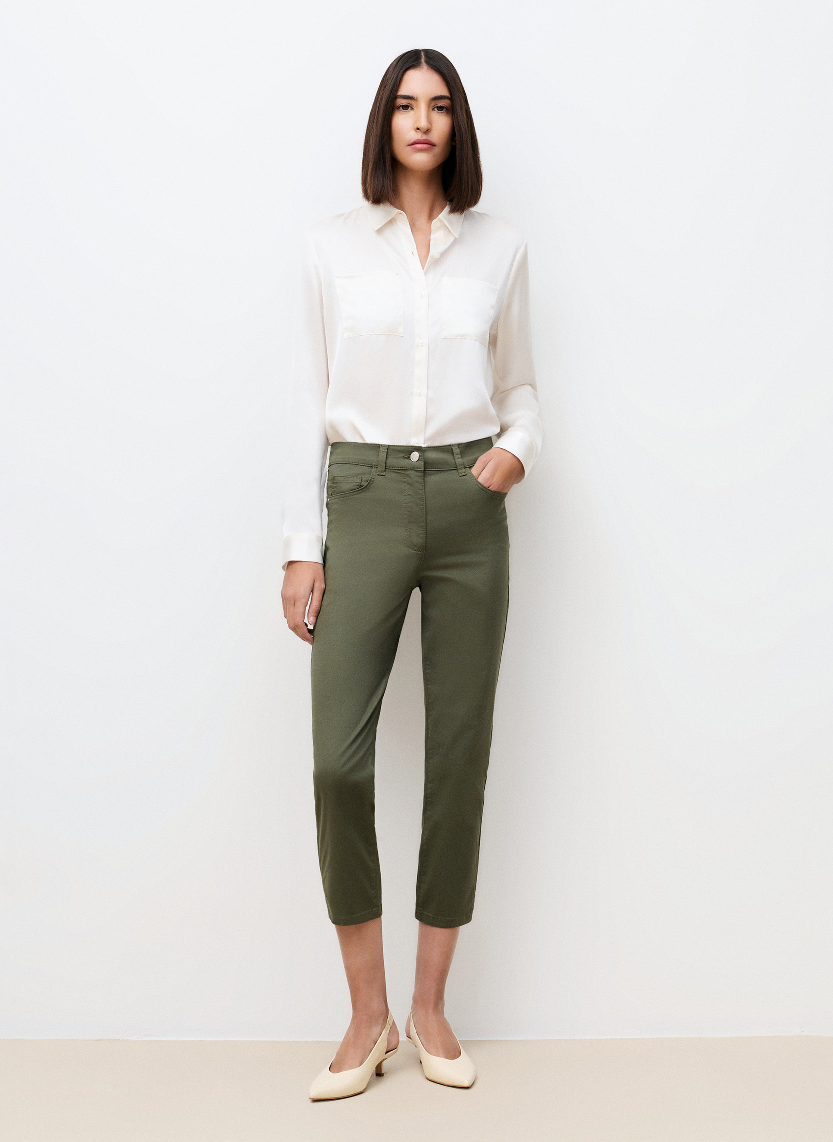 Pantalons droit PK012-MASONB femme vert Caroll Pantalons droit PK012-MASONB femme vert Kaki