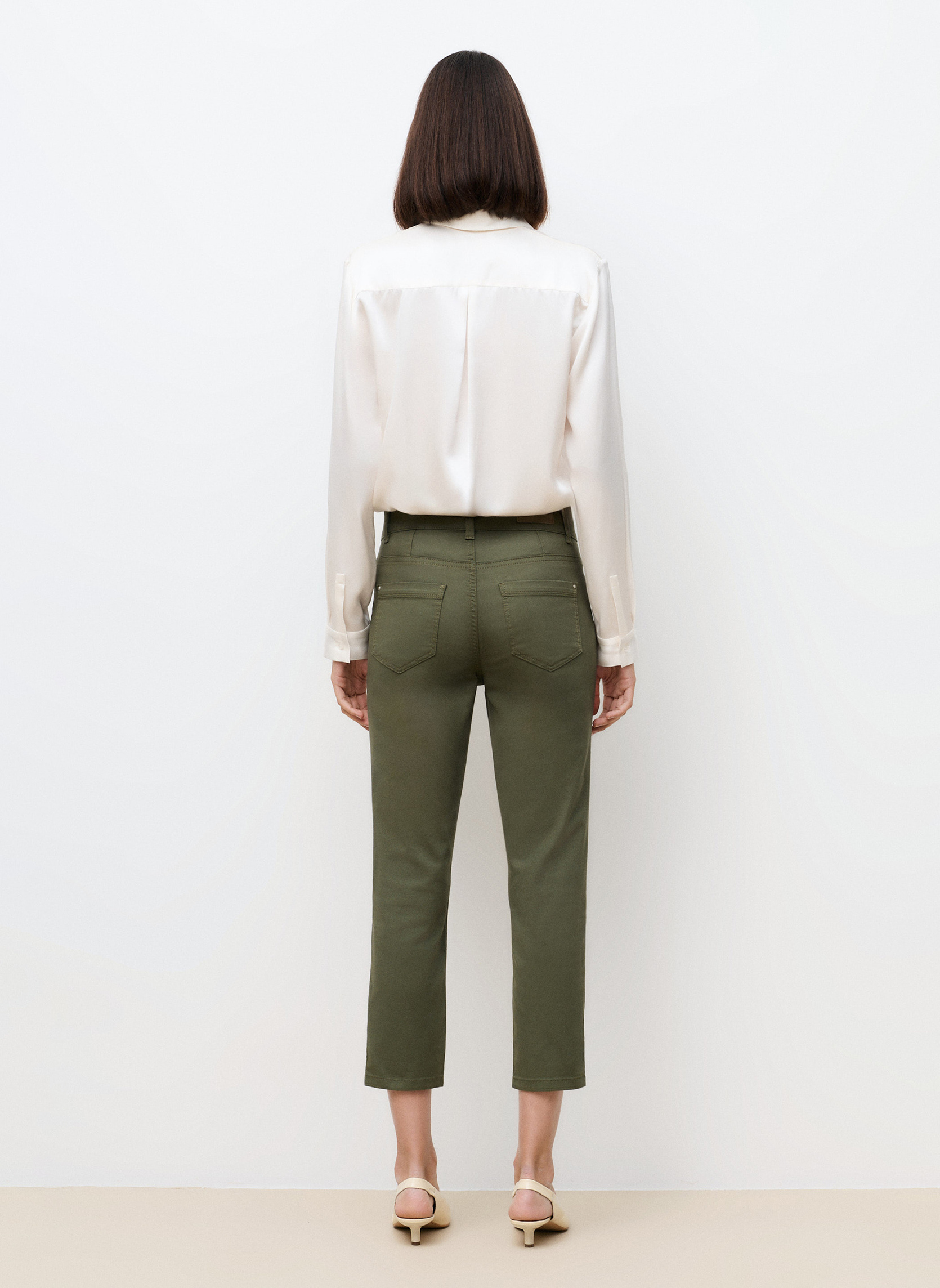 Pantalons droit PK012-MASONB femme vert Caroll Pantalons droit PK012-MASONB femme vert Kaki