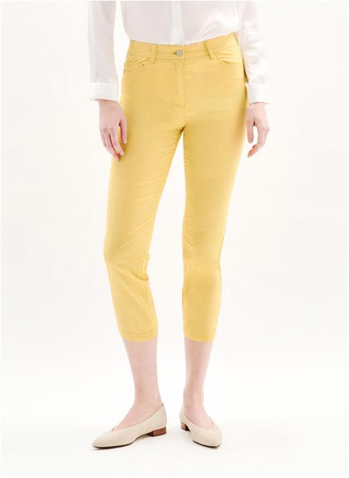 Caroll Pantalons droit PK012-MASONB femme jaune