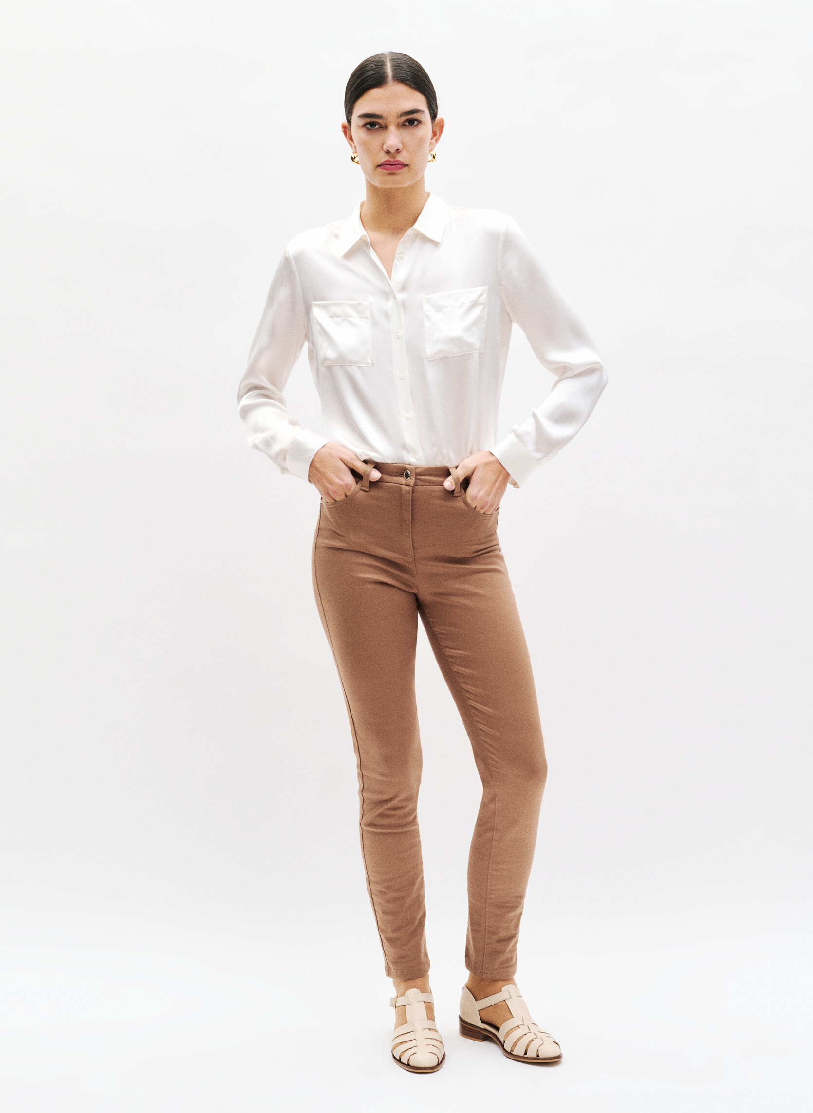 Pantalons droit PK002-TONYB femme marron Caroll Pantalons droit PK002-TONYB femme marron Marron