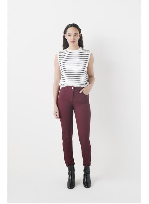 Caroll Pantalons droit PK002-TONYB femme bordeaux