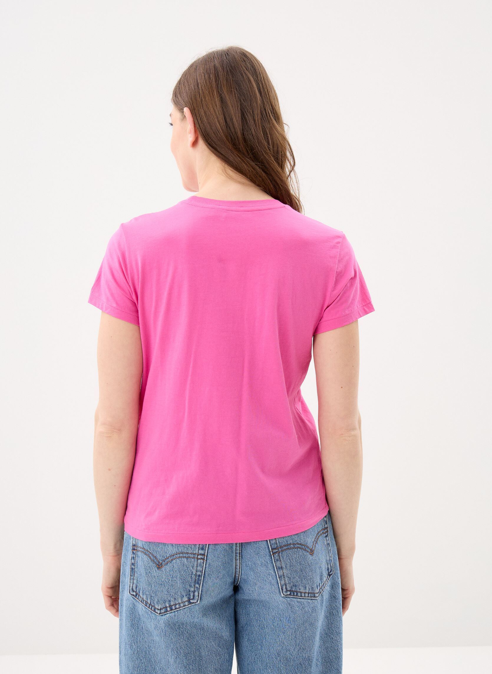 T-shirts met korte mouwen T-shirt col rond jersey de coton dames roze Polo Ralph Lauren T-shirts met korte mouwen T-shirt col rond jersey de coton dames roze Accent Pink
