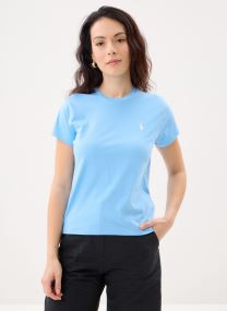 Kurzarm-T-Shirts T-shirt col rond jersey de coton damen rosa