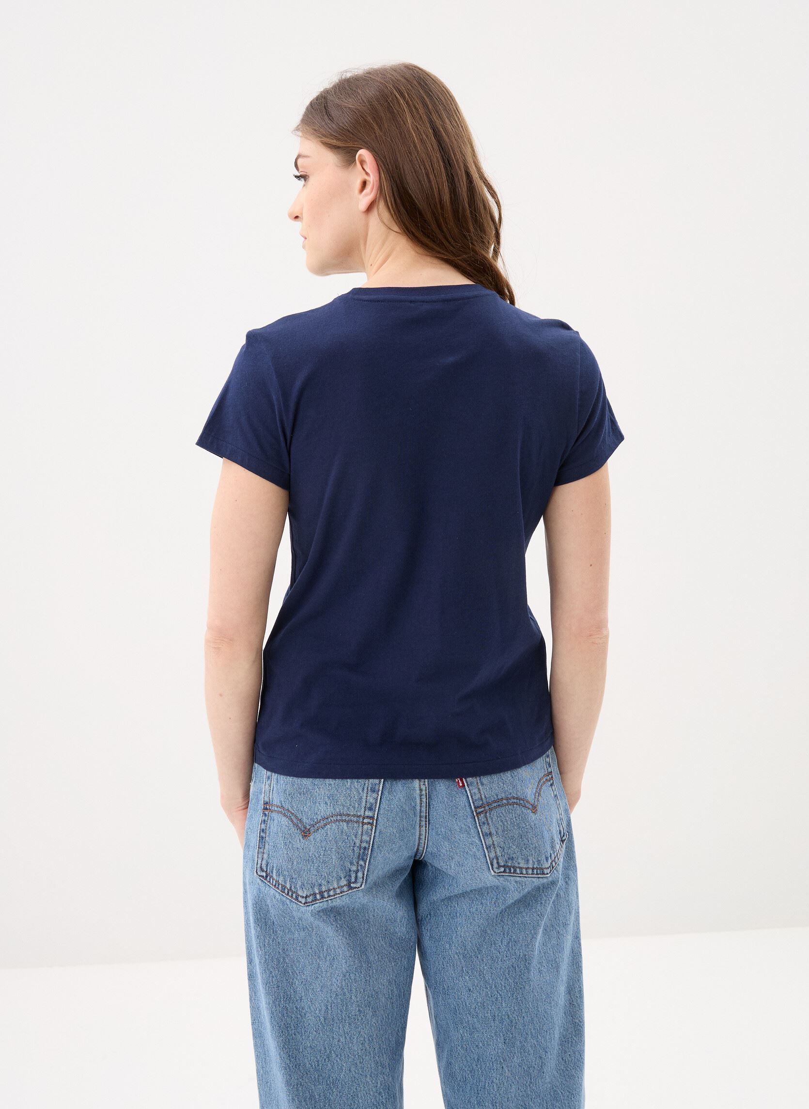 Kurzarm-T-Shirts T-shirt col rond jersey de coton damen blau Polo Ralph Lauren Kurzarm-T-Shirts T-shirt col rond jersey de coton damen blau Cruise Navy