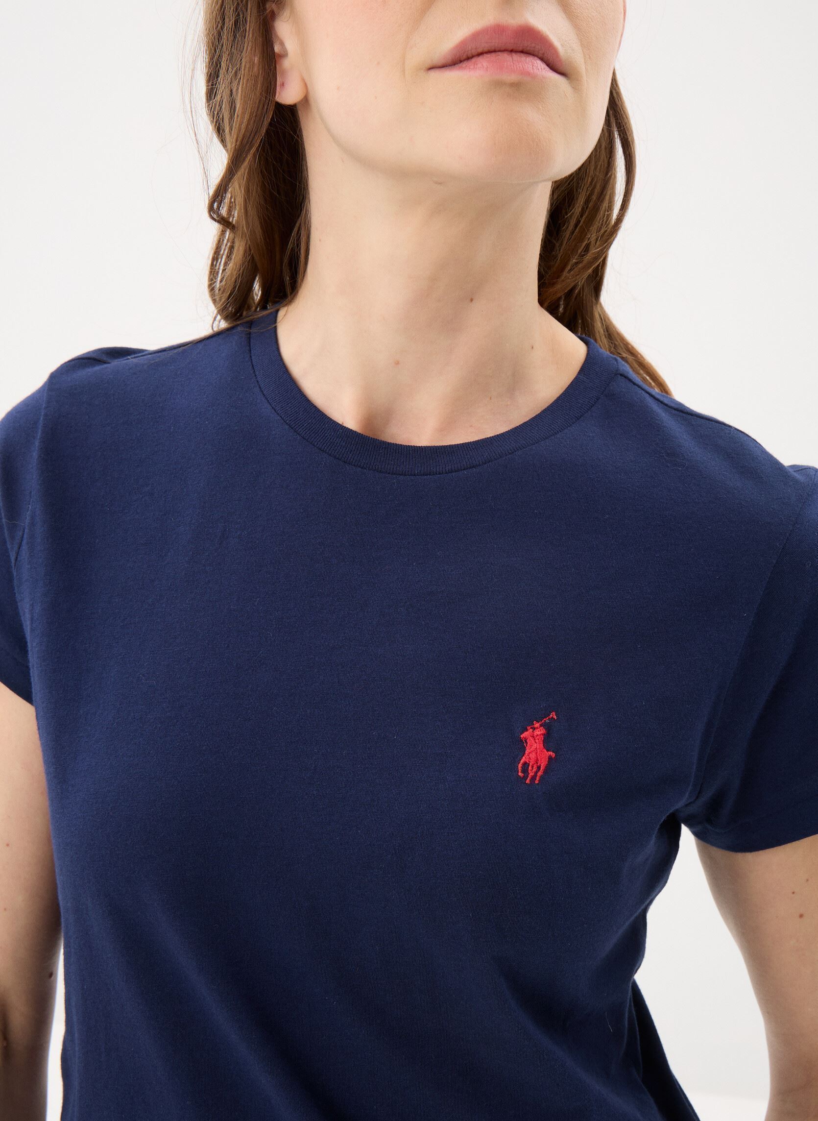 Kurzarm-T-Shirts T-shirt col rond jersey de coton damen blau Polo Ralph Lauren Kurzarm-T-Shirts T-shirt col rond jersey de coton damen blau Cruise Navy