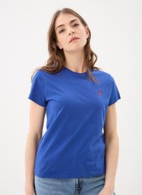 Kurzarm-T-Shirts T-shirt col rond jersey de coton damen rosa