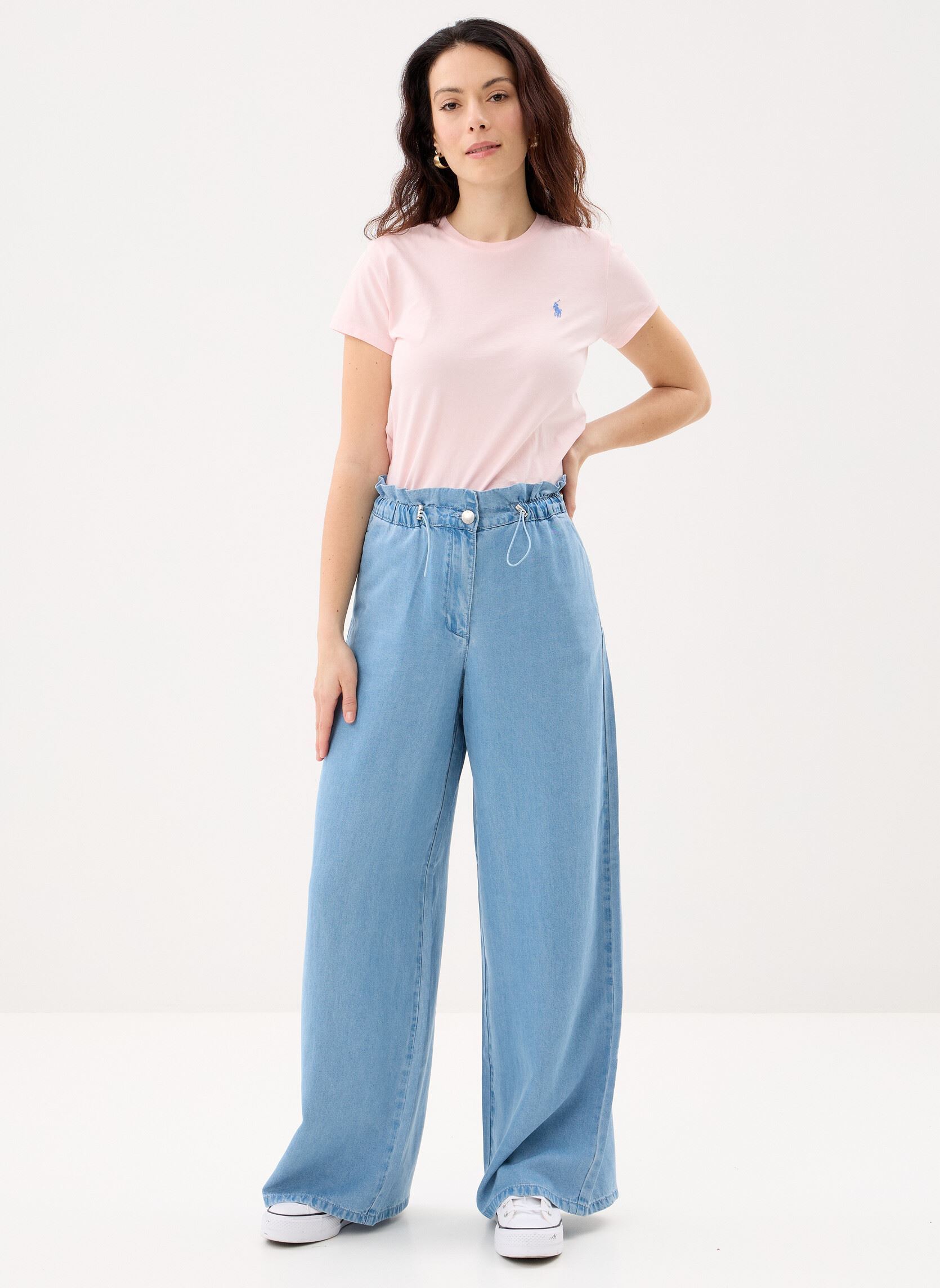 Kurzarm-T-Shirts T-shirt col rond jersey de coton damen rosa Polo Ralph Lauren Kurzarm-T-Shirts T-shirt col rond jersey de coton damen rosa Pink Sand