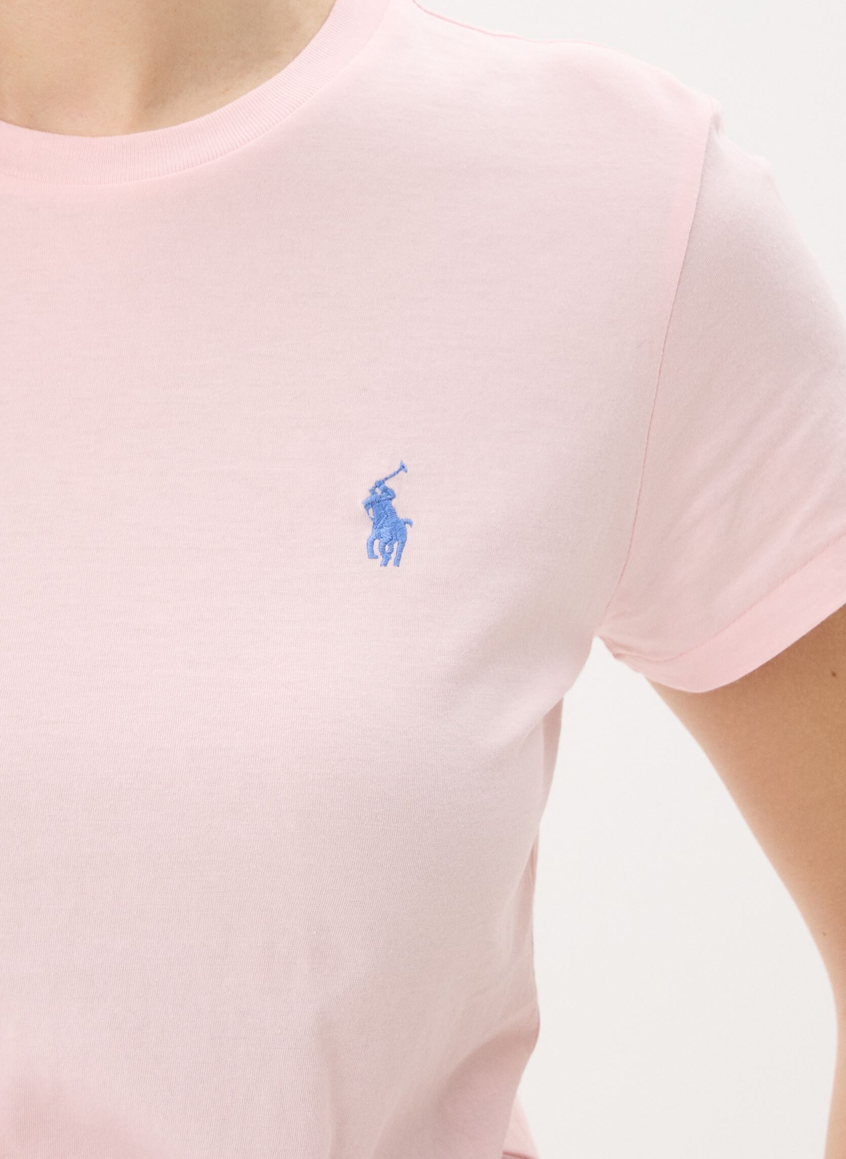 Kurzarm-T-Shirts T-shirt col rond jersey de coton damen rosa Polo Ralph Lauren Kurzarm-T-Shirts T-shirt col rond jersey de coton damen rosa Pink Sand