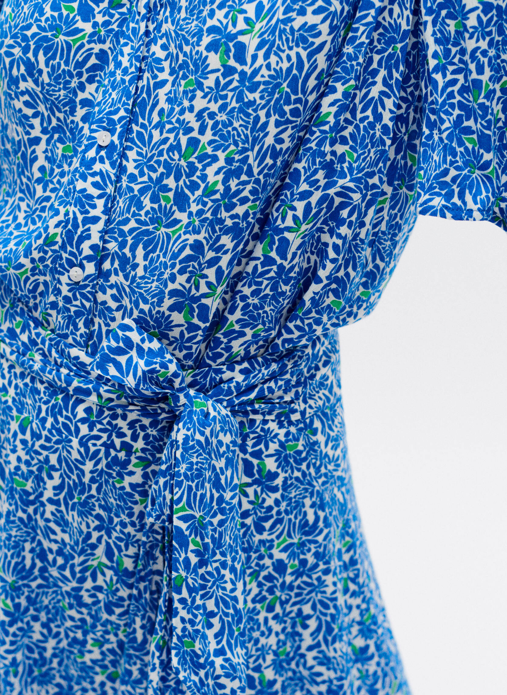 Jupe OYSHO Femme Taille S - Bleue, Fleurie, Ligne A, Longueur Midi - Parfait état