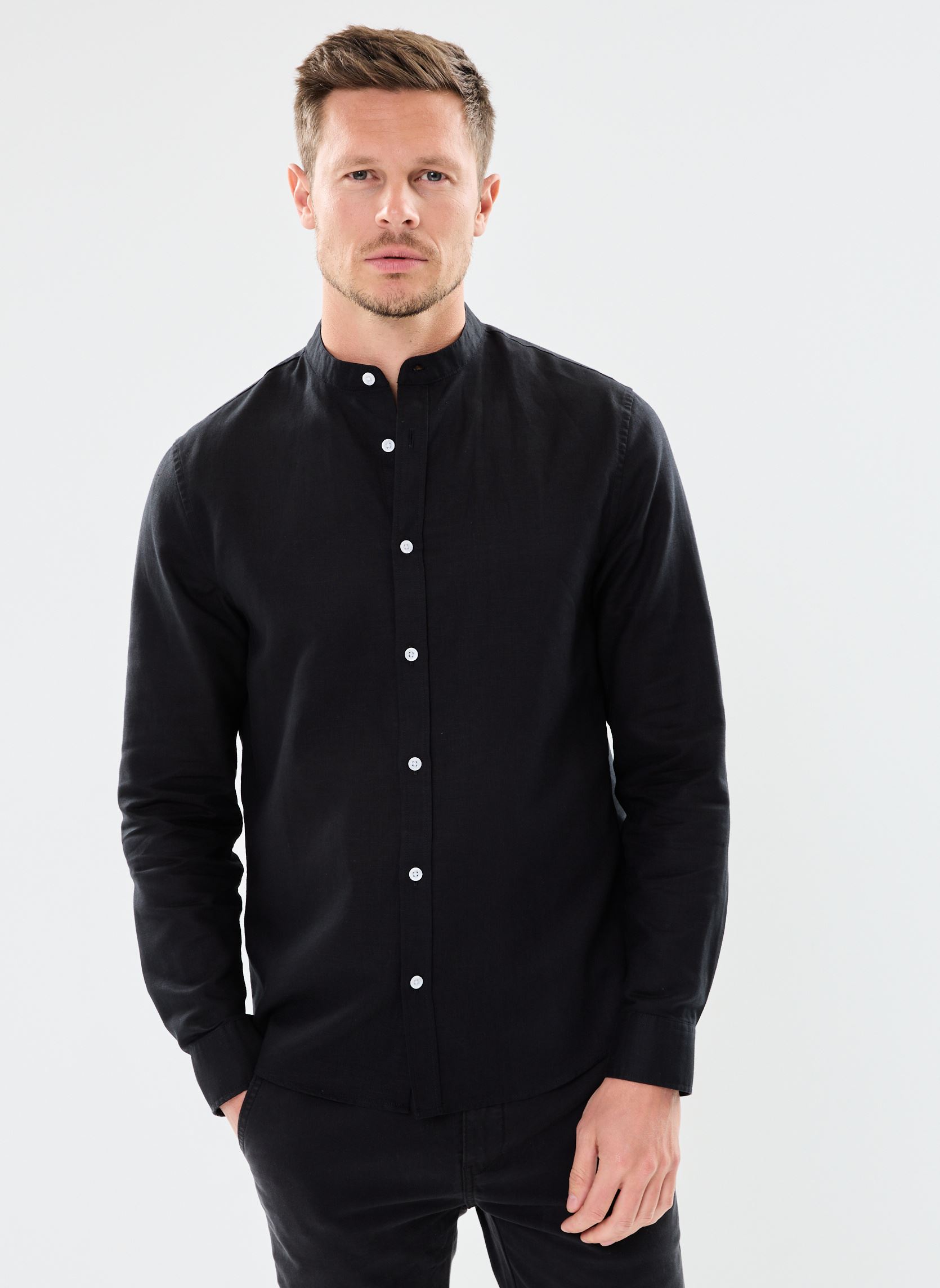 Hemden BLIN lin herren schwarz Marvin&Co Hemden BLIN lin herren schwarz JET BLACK