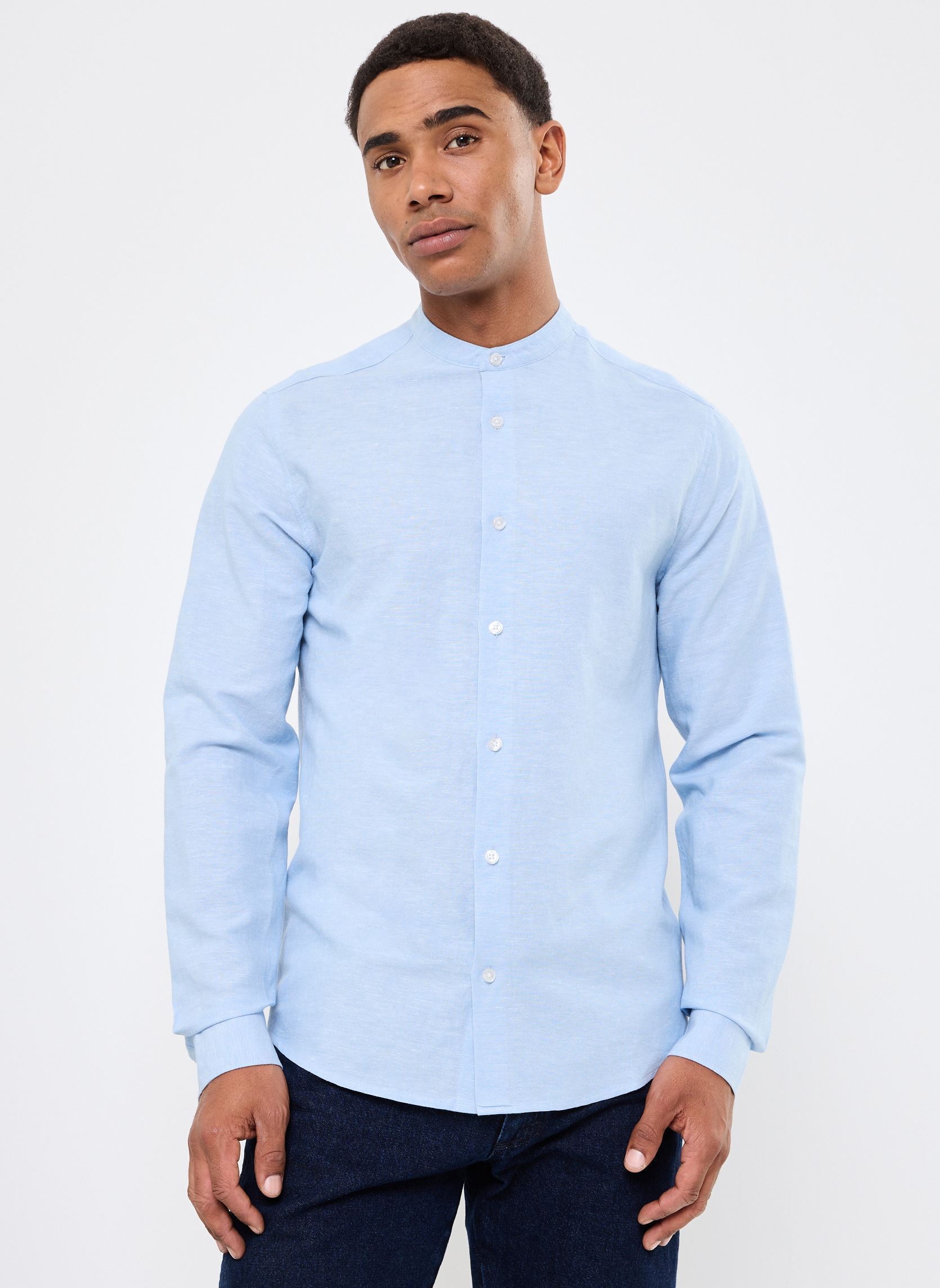 Hemden BLIN lin heren blauw Marvin&Co Hemden BLIN lin heren blauw SKYWRITING