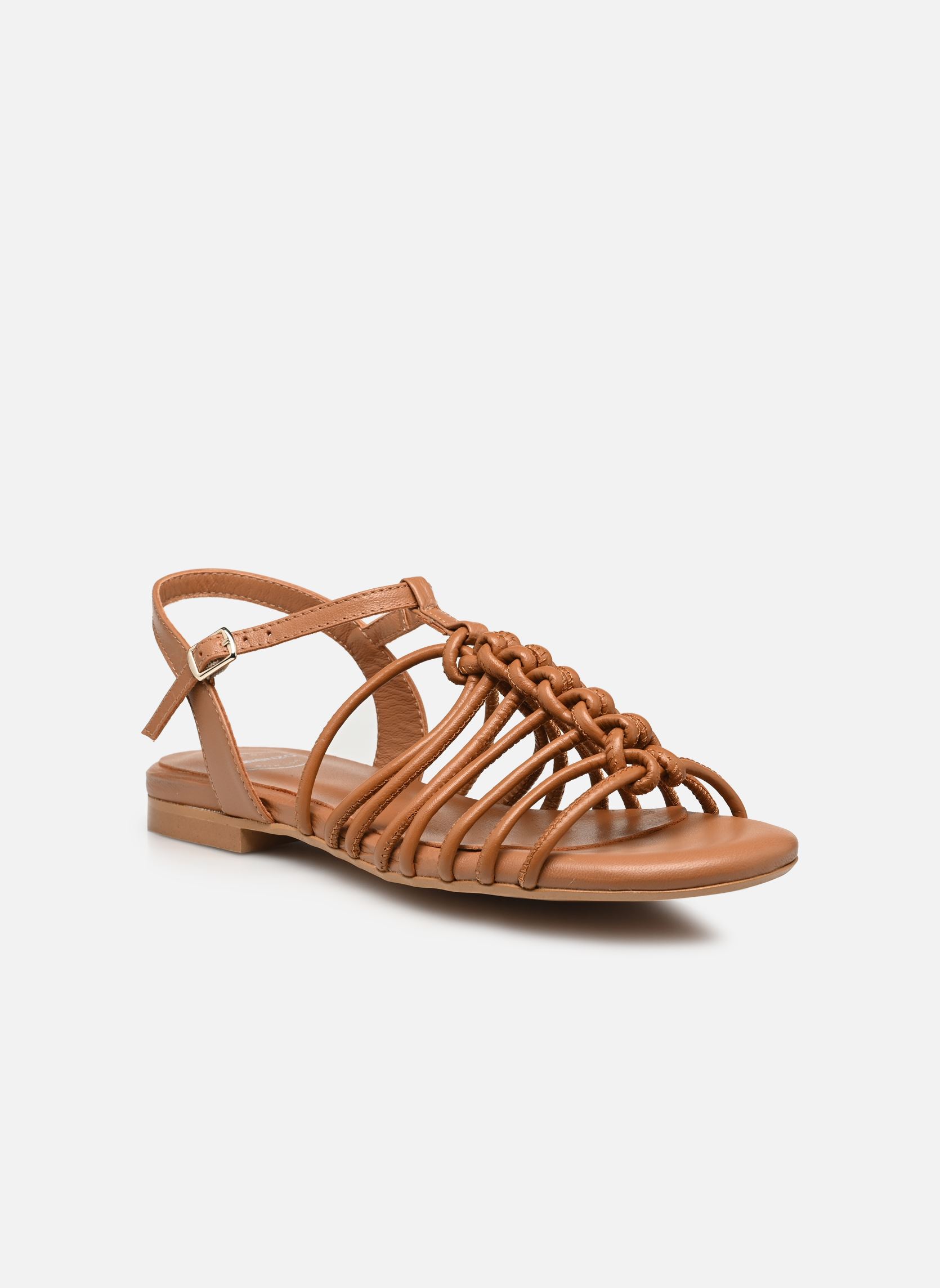 Platte sandalen Austine dames bruin Made By Sarenza Platte sandalen Austine dames bruin NEPAL CUERO
