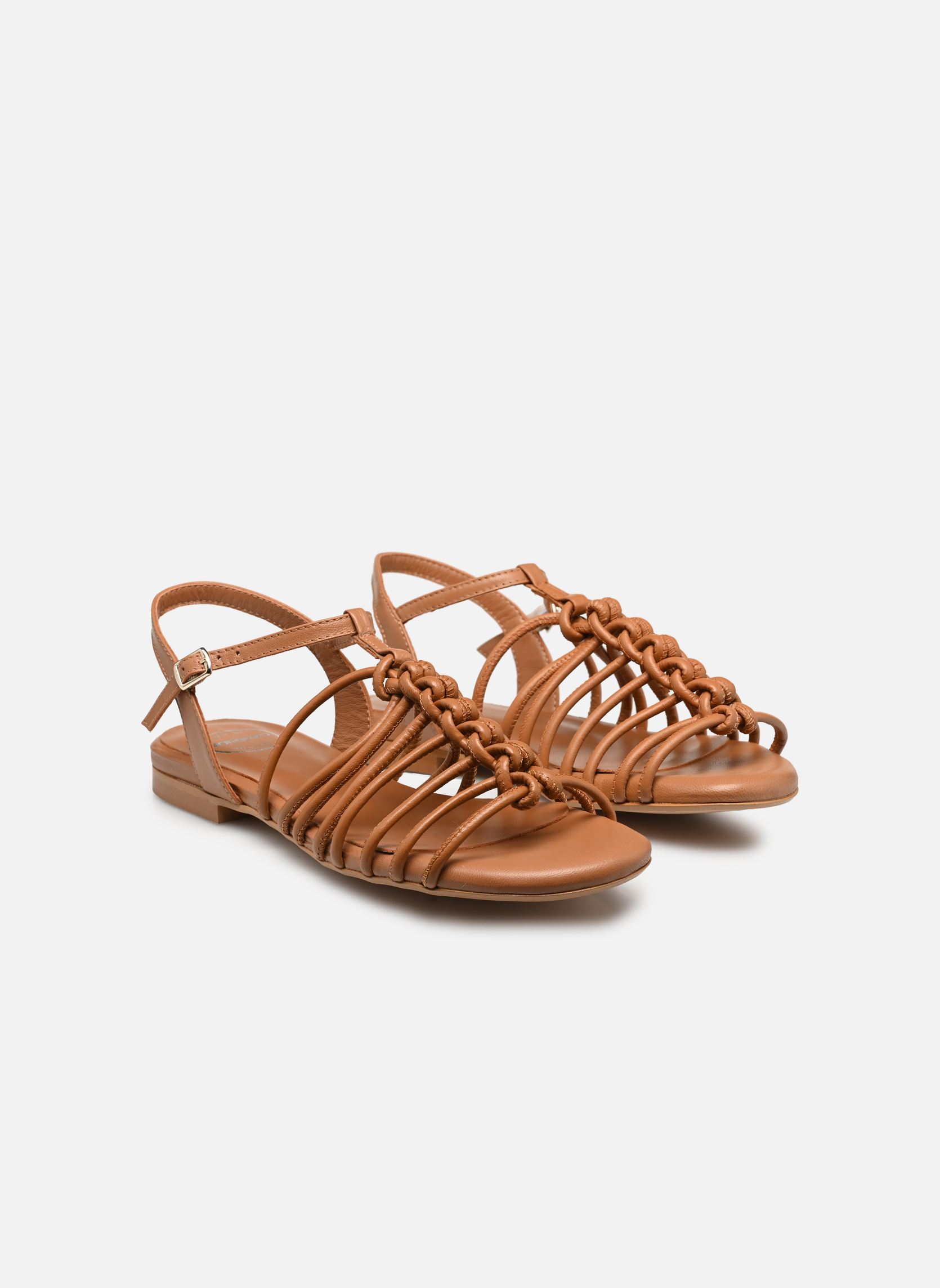 Platte sandalen Austine dames bruin Made By Sarenza Platte sandalen Austine dames bruin NEPAL CUERO