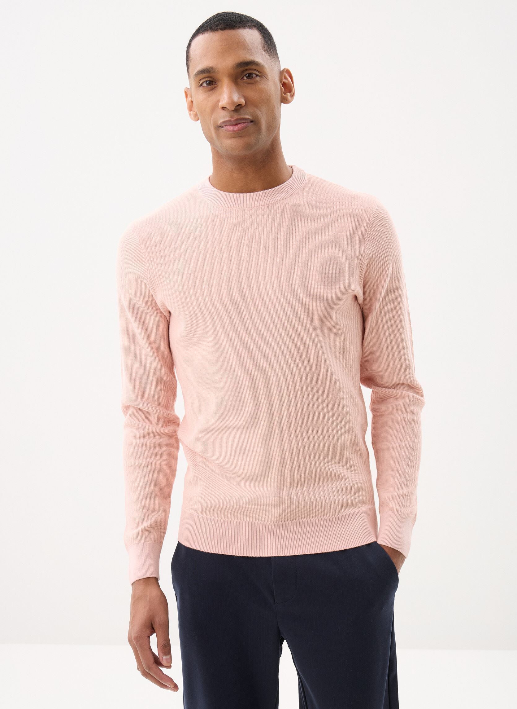 Truien GHARRY heren roze Marvin&Co Truien GHARRY heren roze peachskin