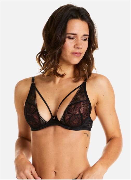 Pomm'Poire Brassières Soutien-gorge ampliforme coque moulée noir Dédale femme noir
