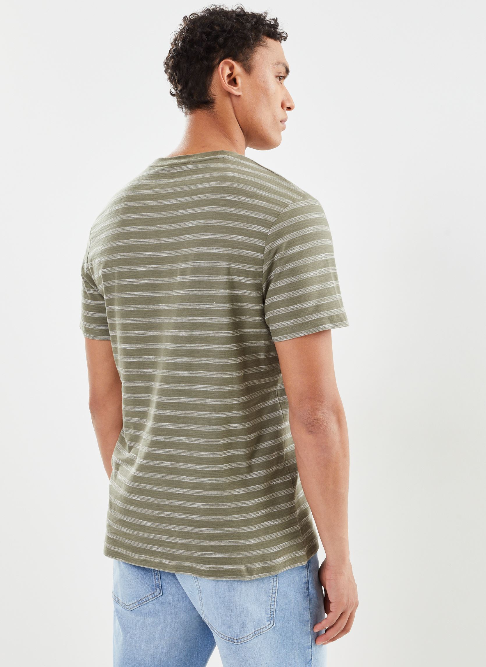 Tee-shirts manches courtes CTHOMAS mariniere homme vert Marvin&Co Tee-shirts manches courtes CTHOMAS mariniere homme vert DUSTY OLIVE