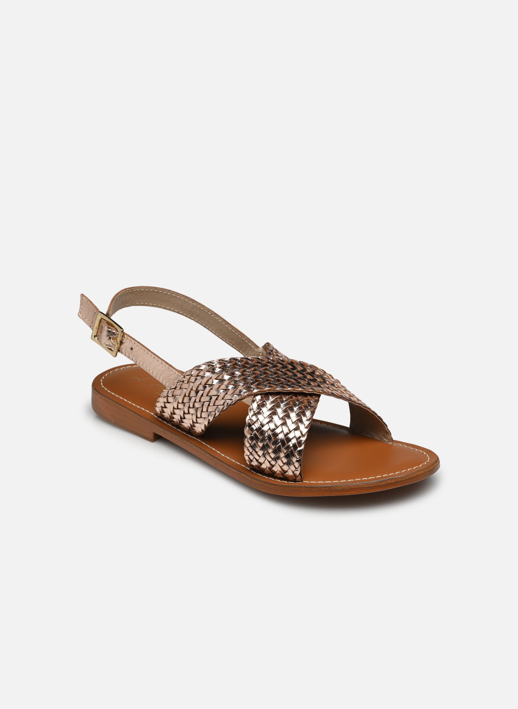 Sandales plates Sb 1400 Mesh femme or et bronze L'Atelier Tropézien Sandales plates Sb 1400 Mesh femme or et bronze GOLD MESH