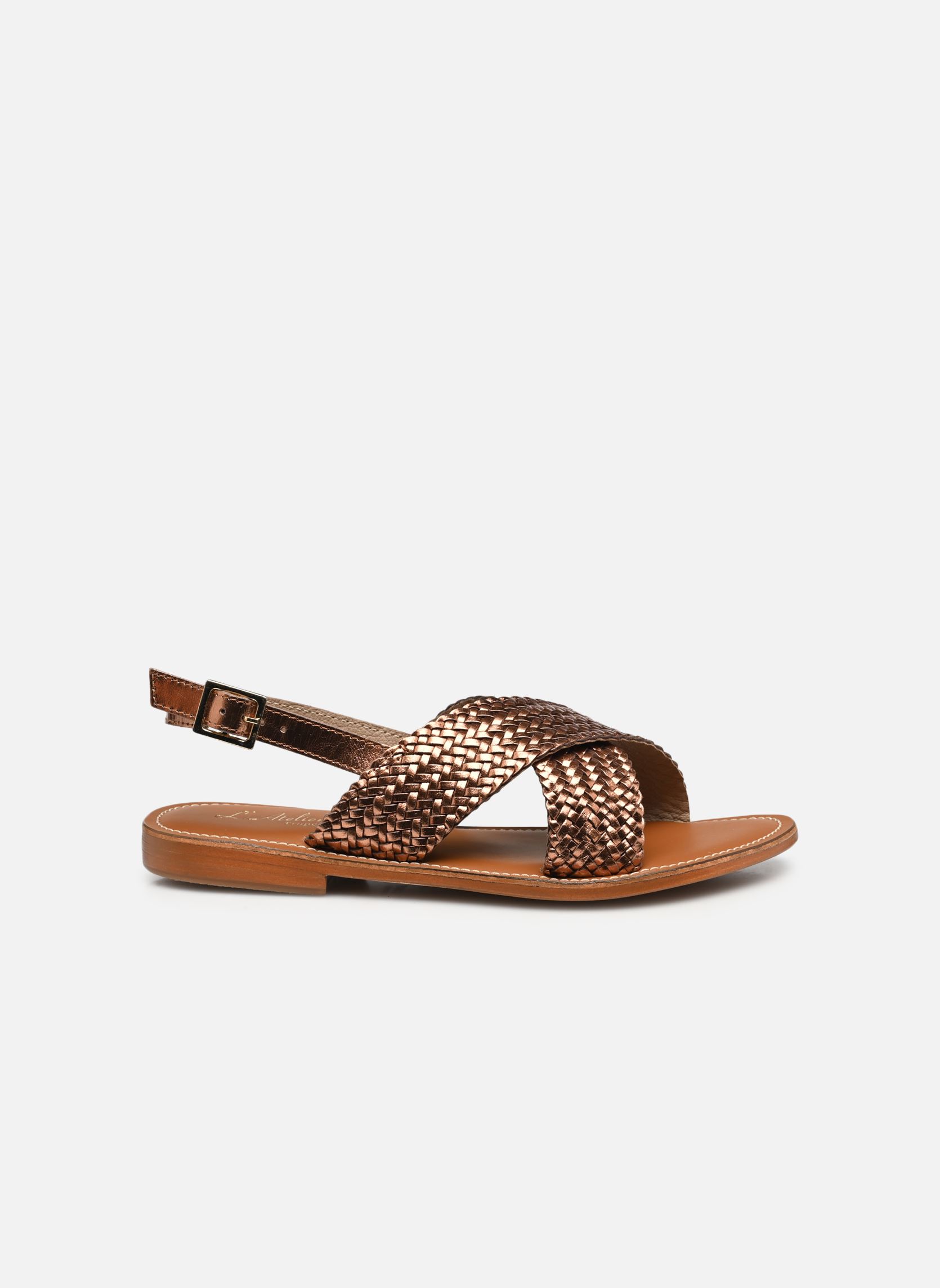 Sandales plates Sb 1400 Mesh femme or et bronze L'Atelier Tropézien Sandales plates Sb 1400 Mesh femme or et bronze Bronze Mesh