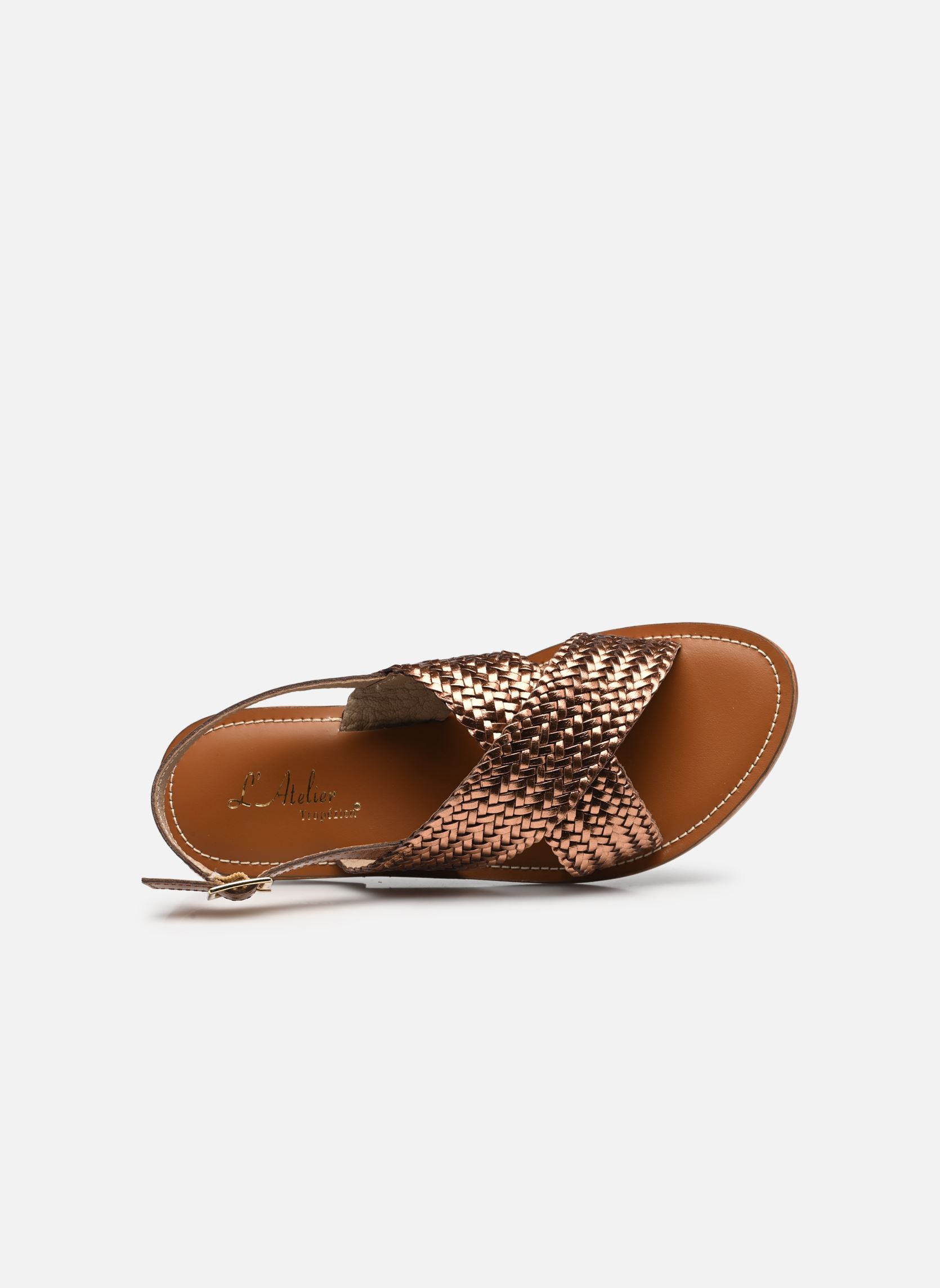 Sandales plates Sb 1400 Mesh femme or et bronze L'Atelier Tropézien Sandales plates Sb 1400 Mesh femme or et bronze Bronze Mesh