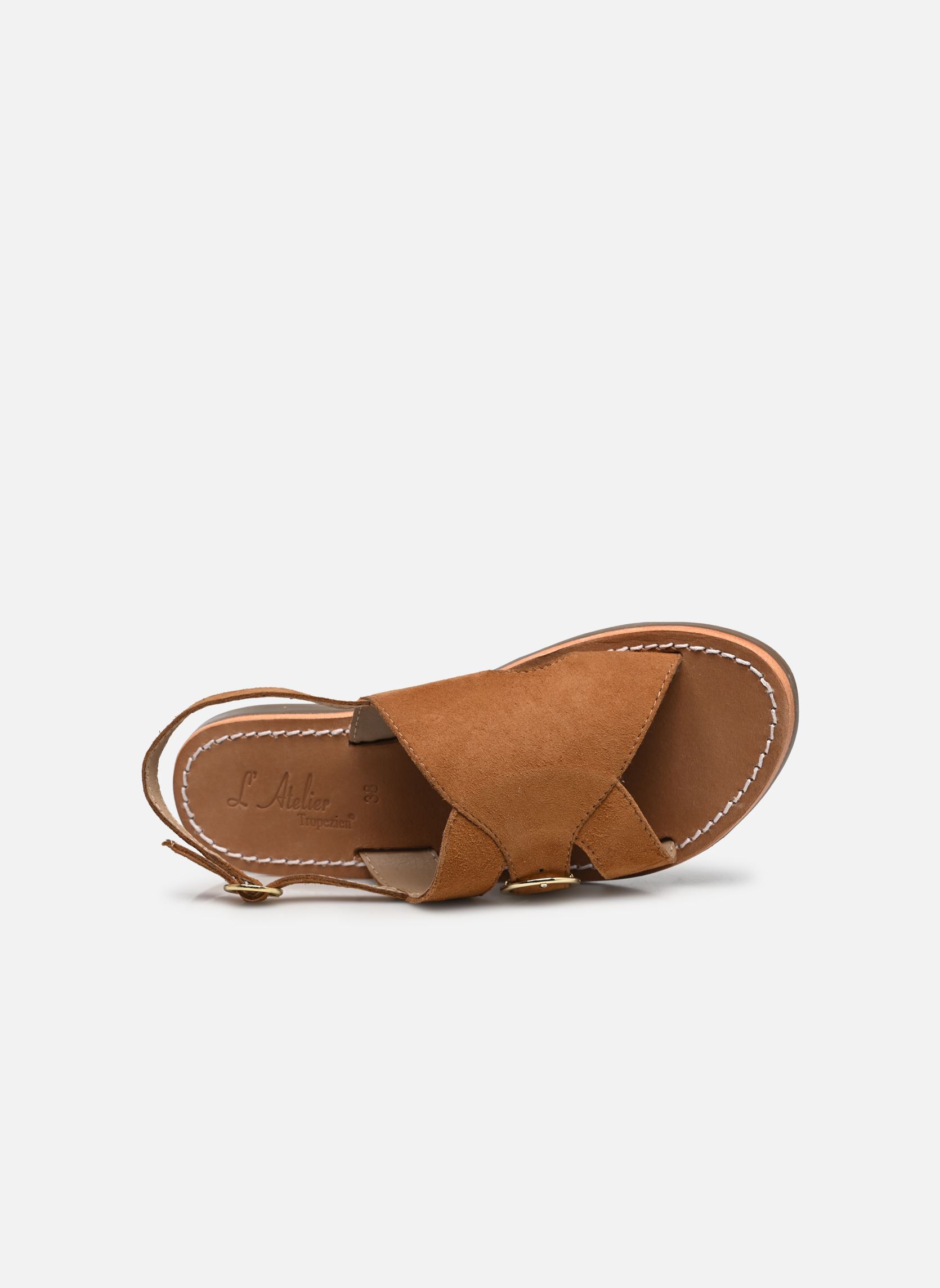 Sandales plates Sh 1305 femme marron L'Atelier Tropézien Sandales plates Sh 1305 femme marron TAN