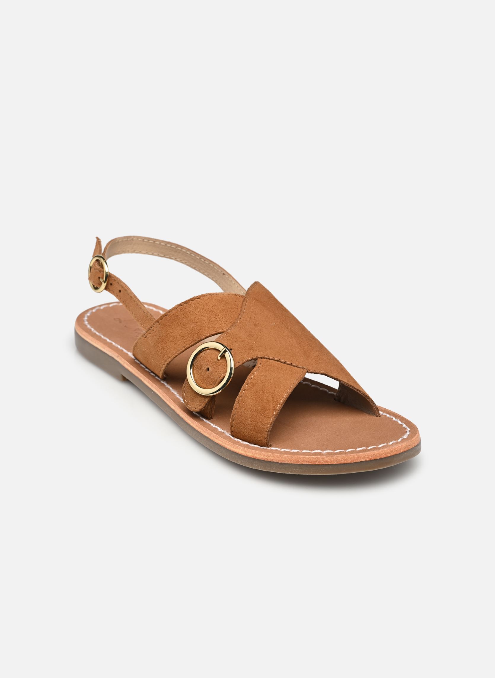 Sandales plates Sh 1305 femme marron L'Atelier Tropézien Sandales plates Sh 1305 femme marron TAN