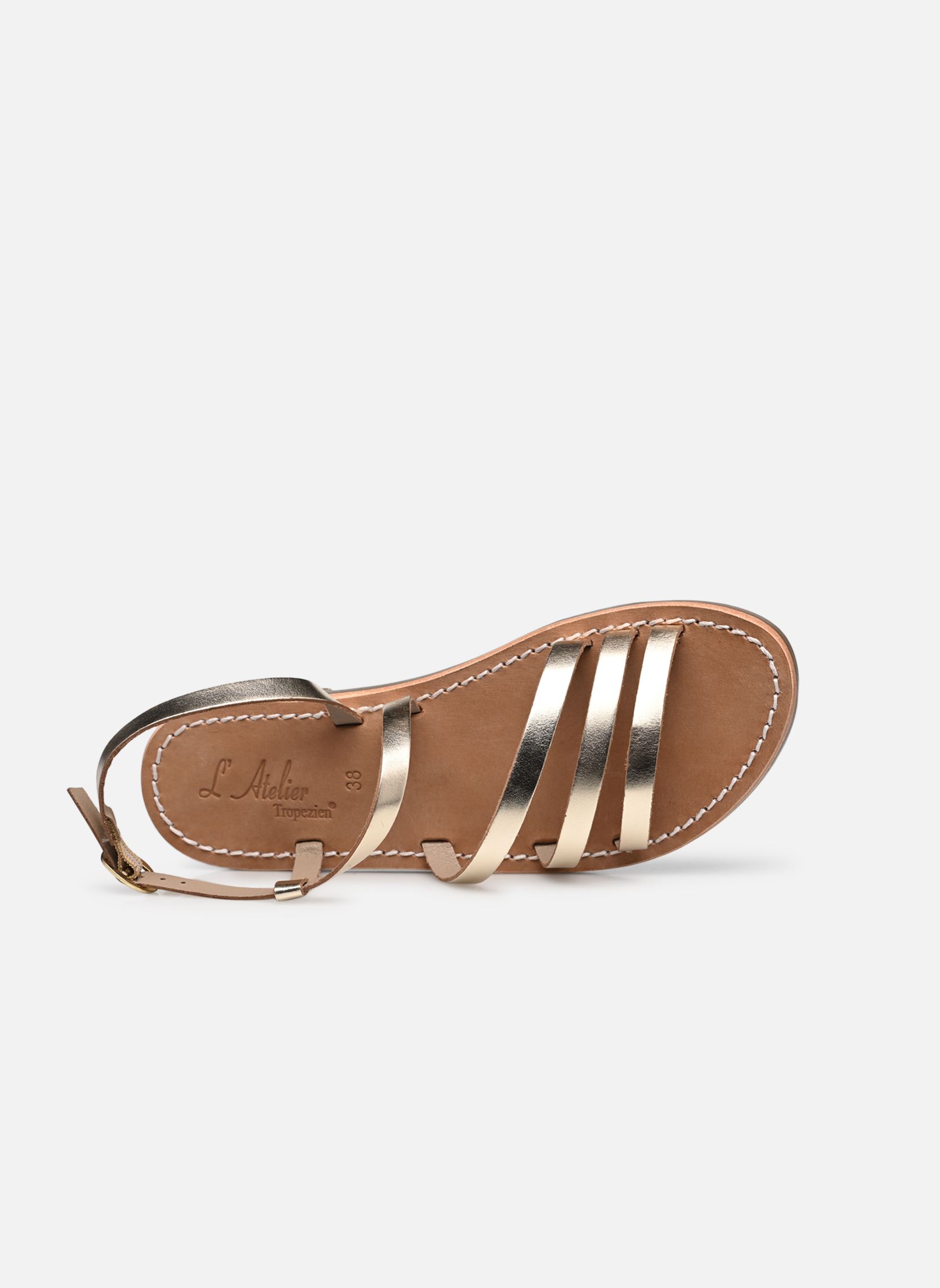 Sandales plates Sh 1308 femme or et bronze L'Atelier Tropézien Sandales plates Sh 1308 femme or et bronze Gold