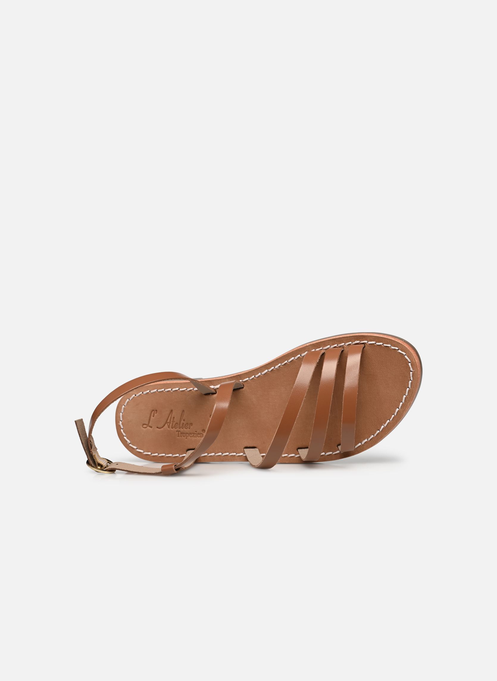 Sandales plates Sh 1308 femme marron L'Atelier Tropézien Sandales plates Sh 1308 femme marron Tan