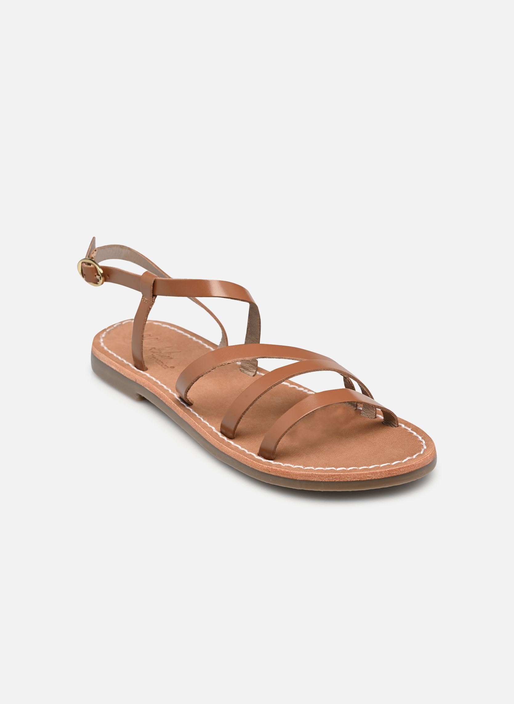 Sandales plates Sh 1308 femme marron L'Atelier Tropézien Sandales plates Sh 1308 femme marron Tan