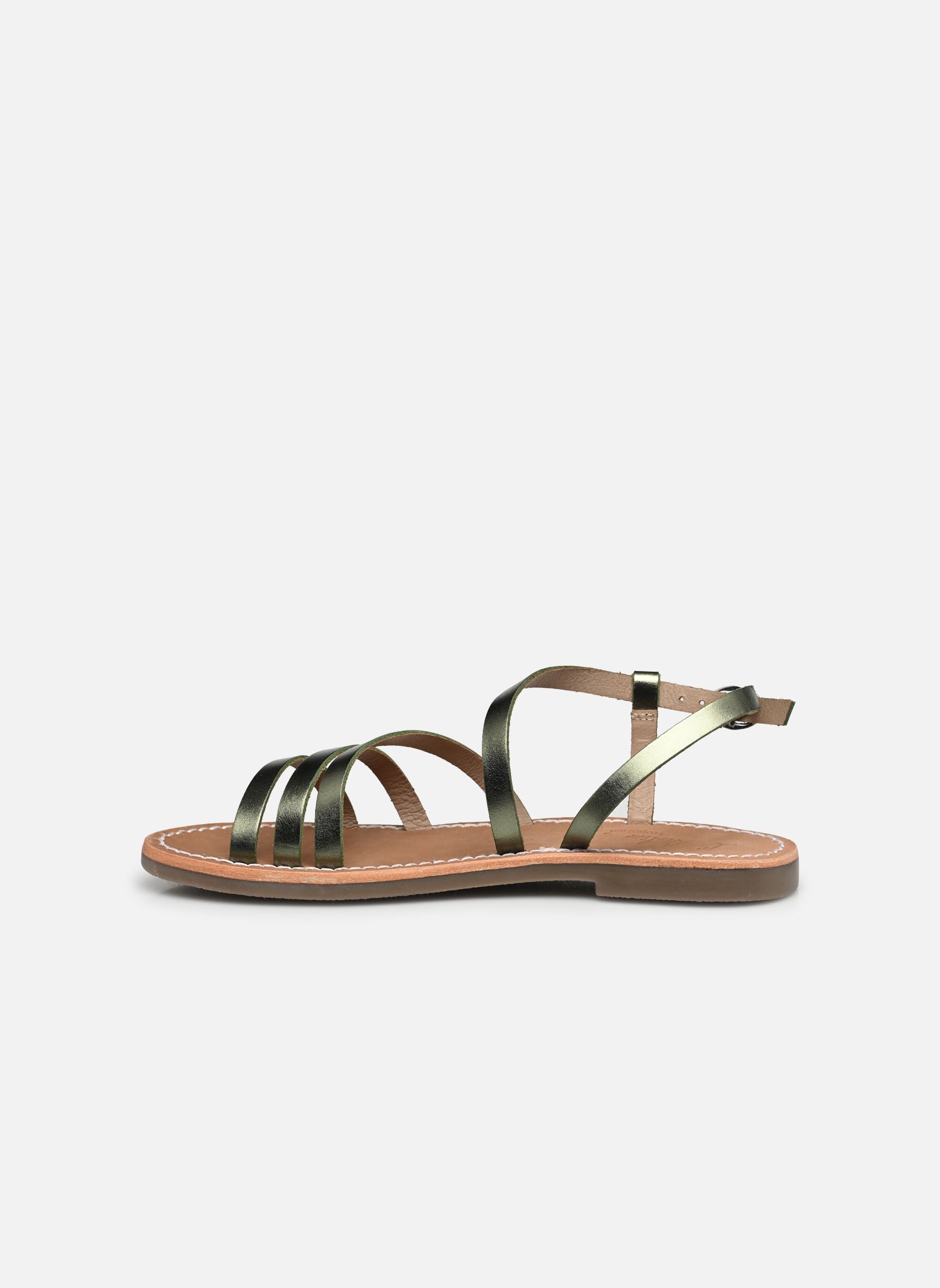 Sandales plates Sh 1308 femme vert L'Atelier Tropézien Sandales plates Sh 1308 femme vert GREEN