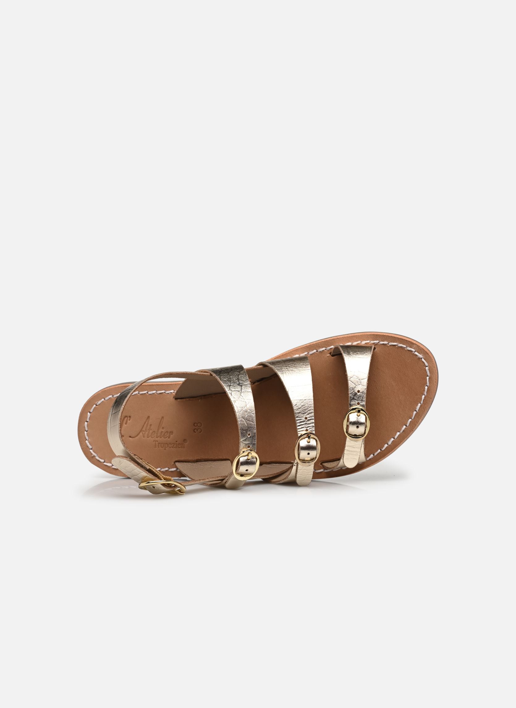 Platte sandalen Sh 1301 dames goud en brons L'Atelier Tropézien Platte sandalen Sh 1301 dames goud en brons Gold